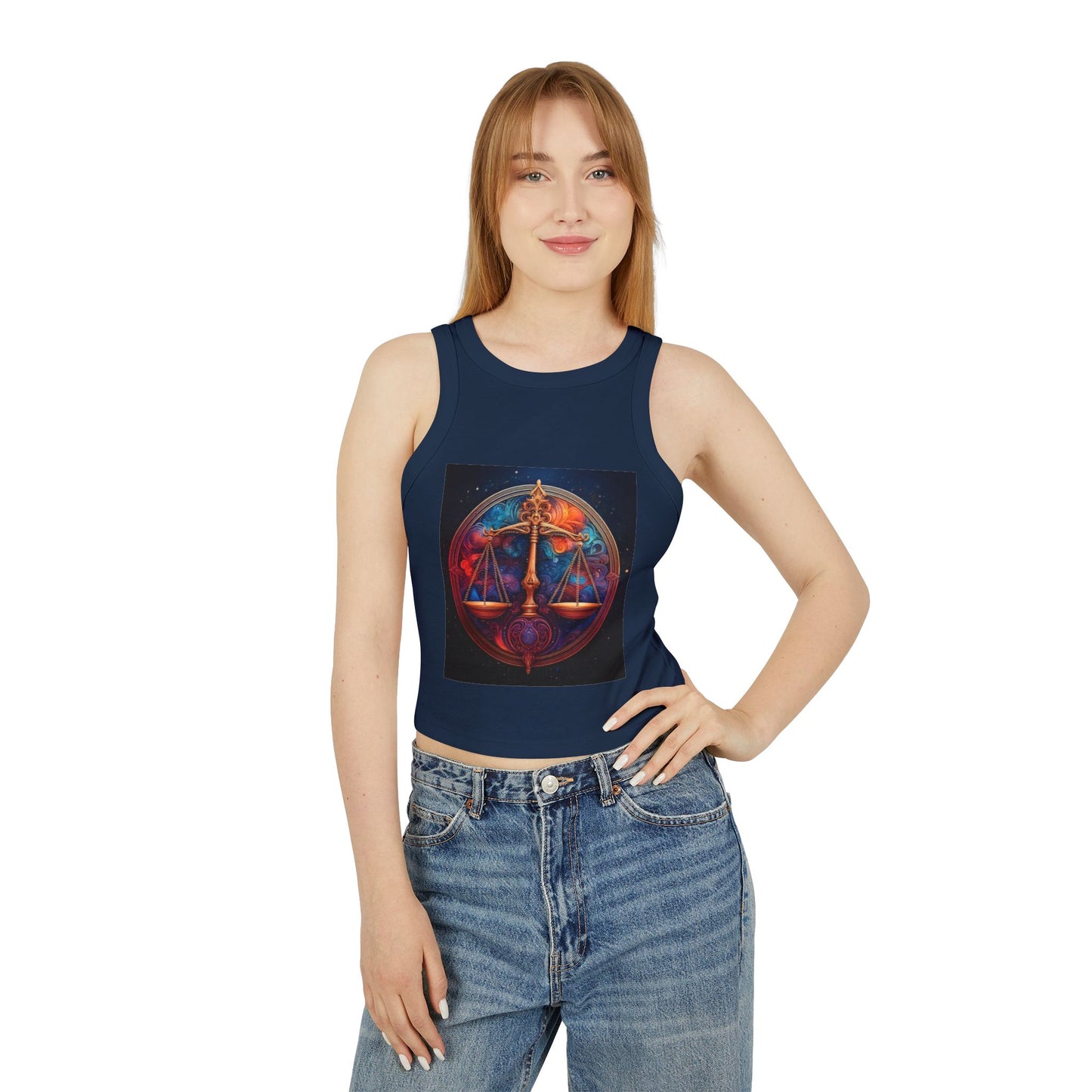 Libra Women's Micro Rib Racer Tank Top