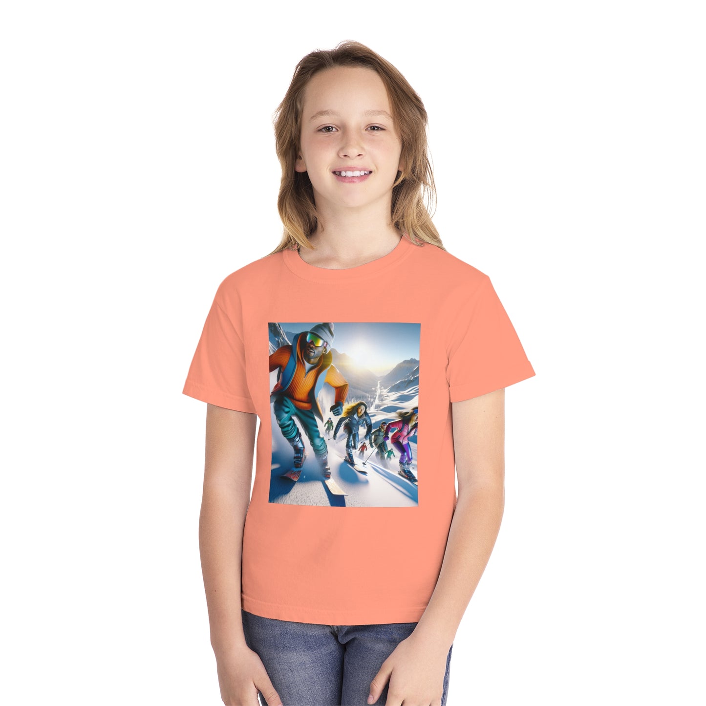 Skiing Youth Midweight Tee