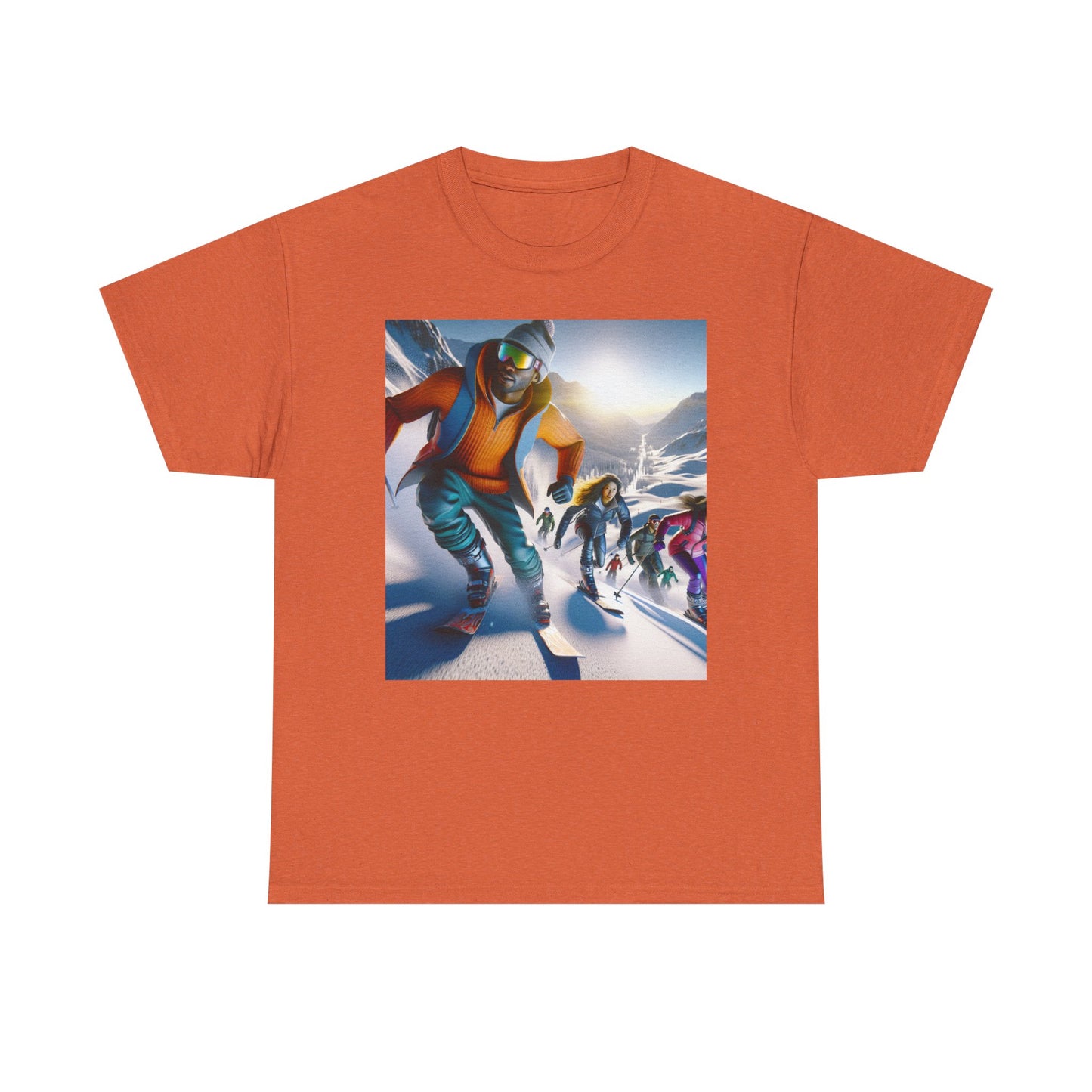 Skiing Women's Heavy Cotton Tee