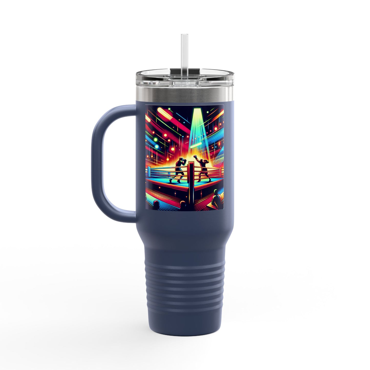 Vintage Boxing Insulated Travel Mug, 40oz, Perfect for Fans, Game Day, Sports Events, Coffee, Tea, Water