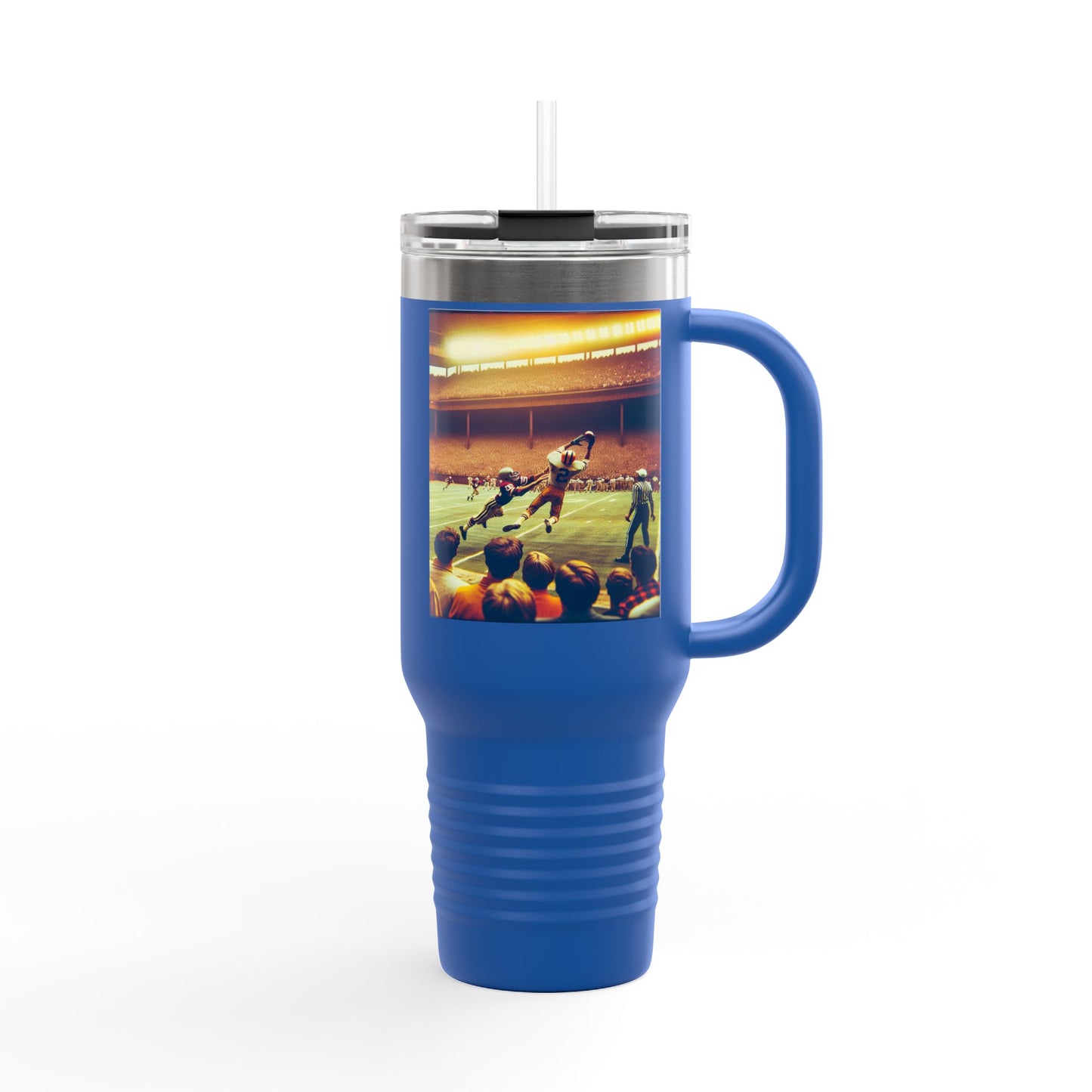 Vintage Football Insulated Travel Mug, 40oz, Perfect for Fans, Leagues, Game Day, Sports Events, Coffee, Tea, Water