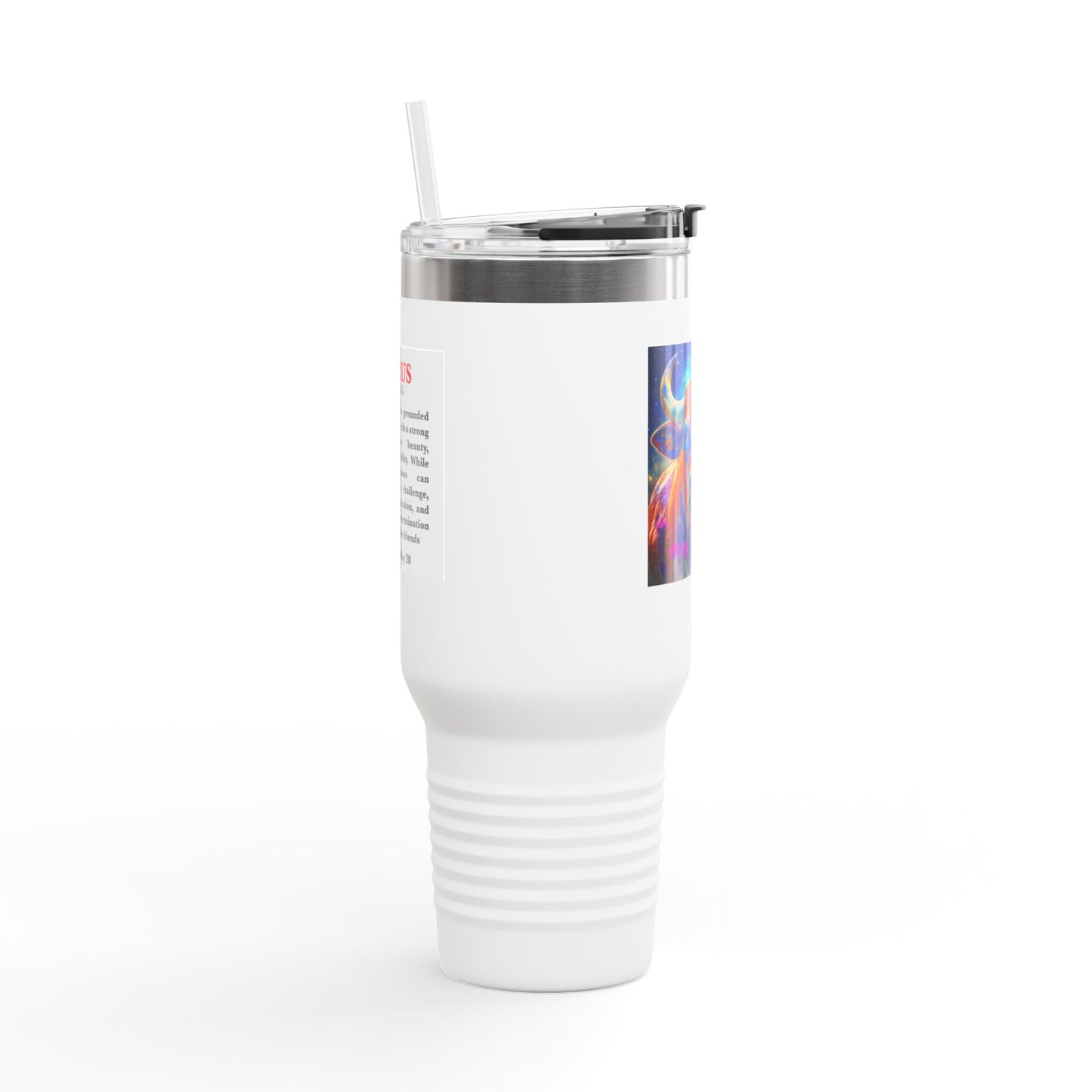 Taurus Insulated Travel Mug, 40oz, Perfect for Zodiac Fans, Coffee, Tea, Water