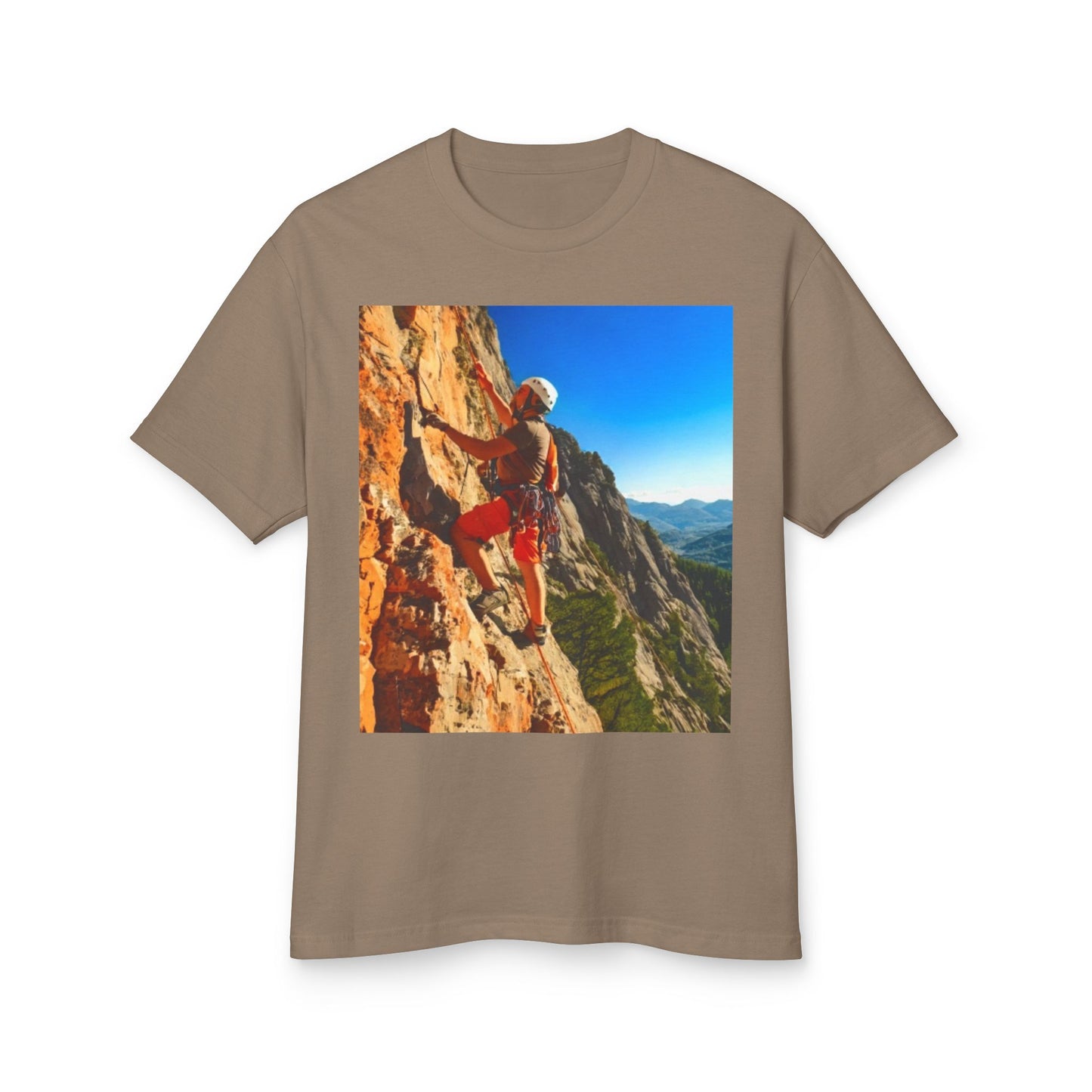 Rock Climbing Heavyweight Tee - Unisex Garment-Dyed Shirt