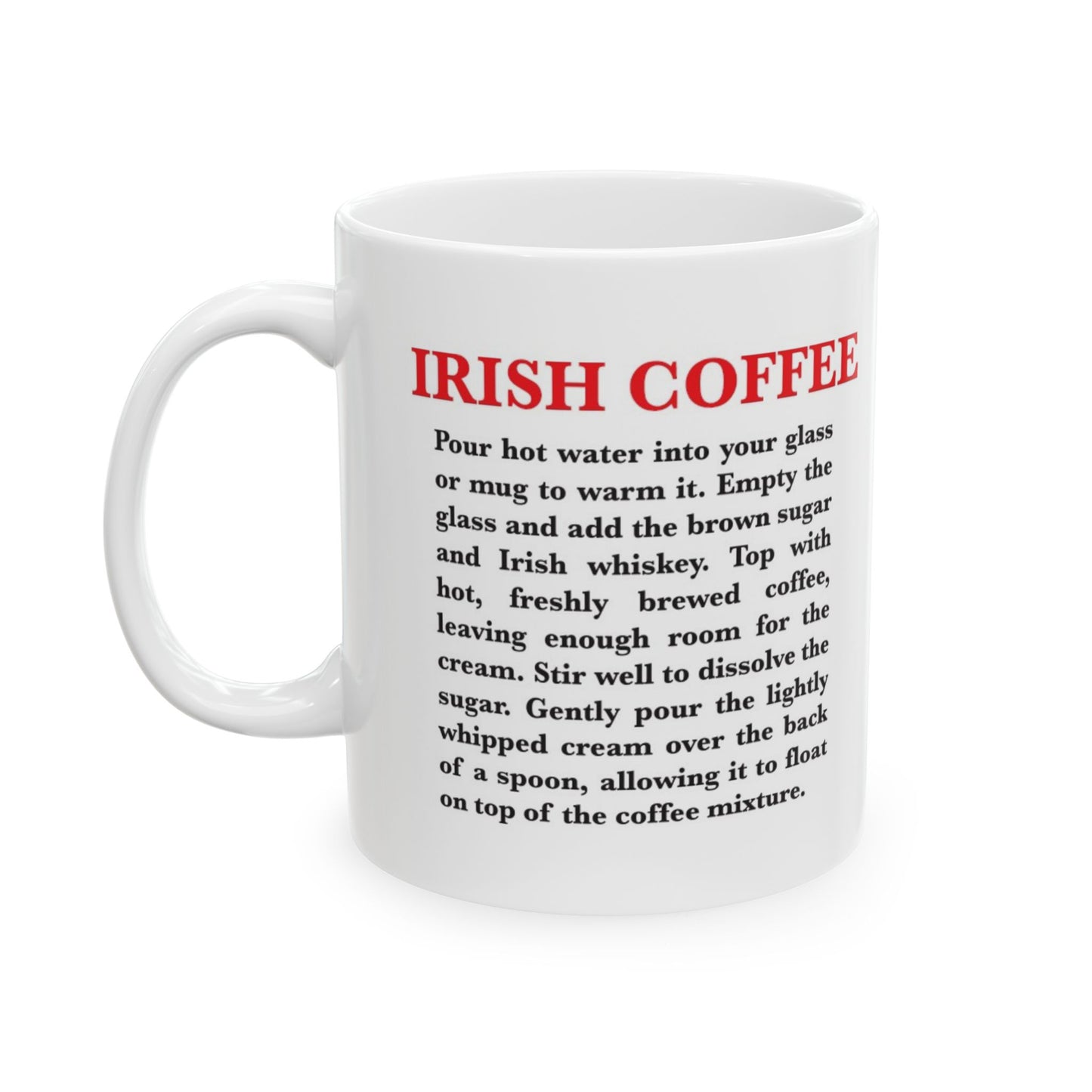 Irish Coffee Ceramic Recipe Mug