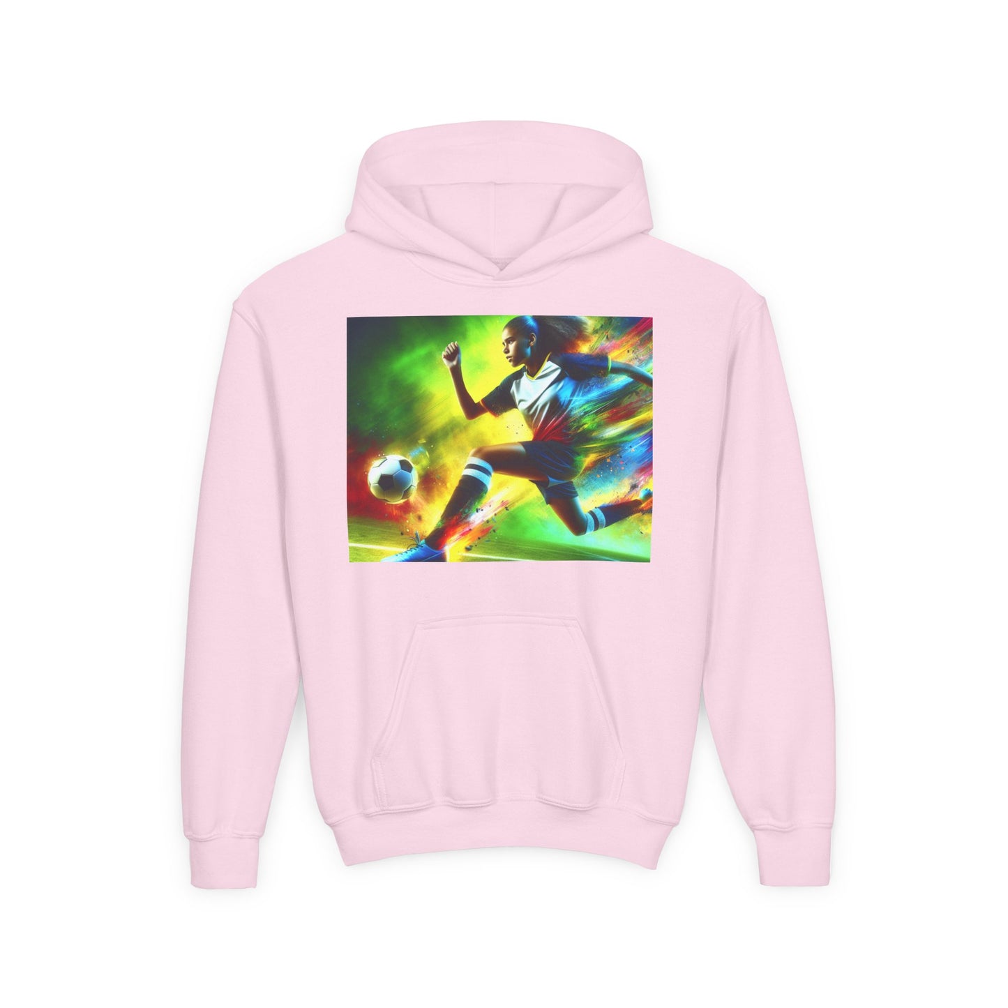 Soccer Youth Hoodie - Sporty Heavy Blend Sweatshirt for Young Athletes