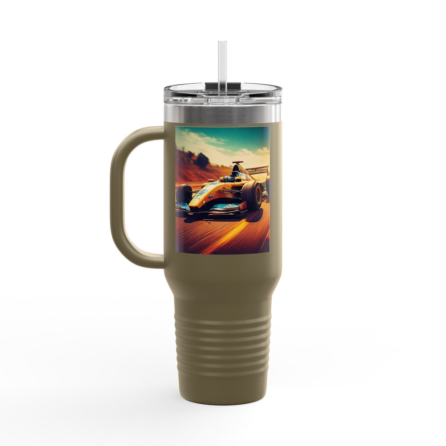 Vintage F1 Insulated Travel Mug, 40oz, Perfect for Fans, Sports Events, Coffee, Tea, Water
