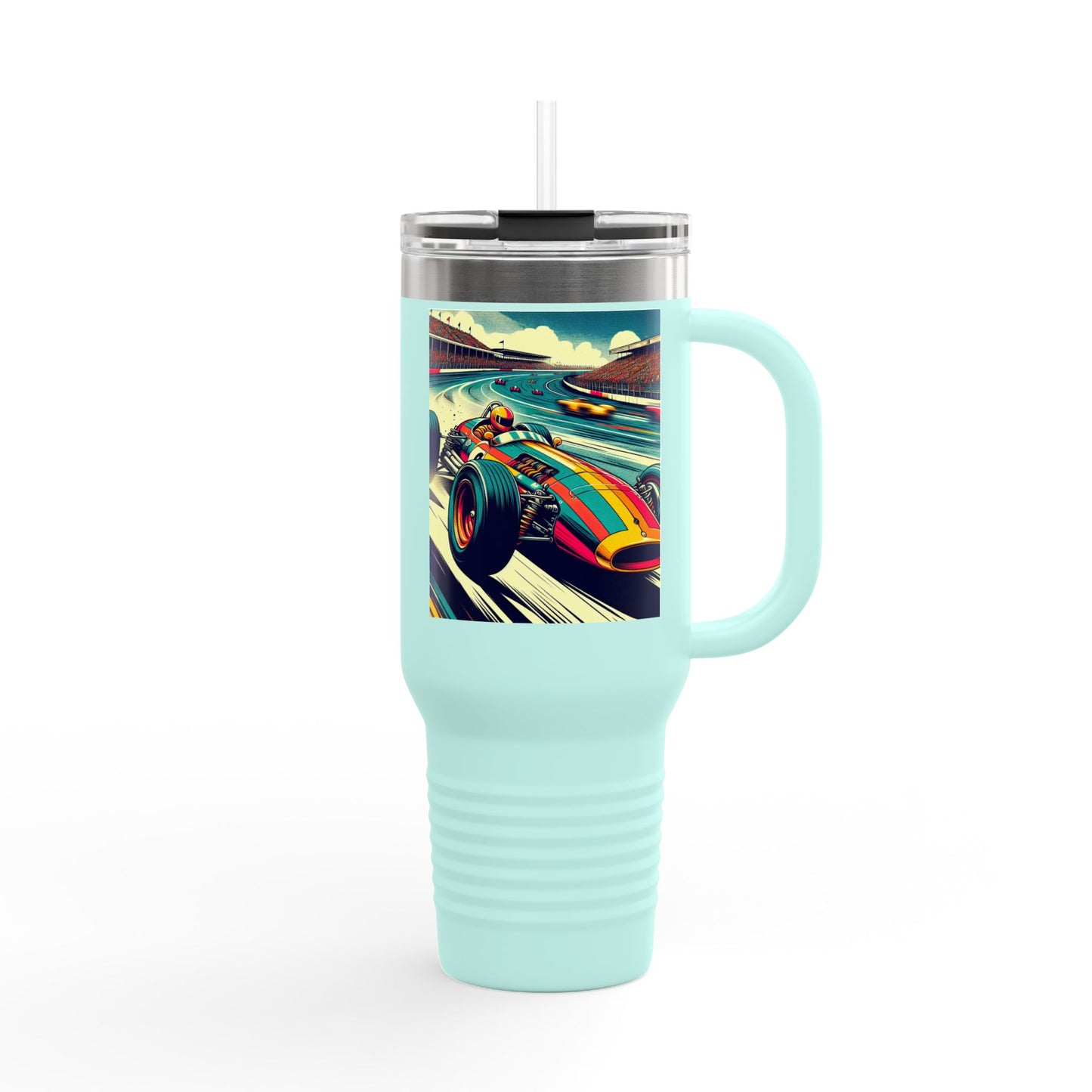 Vintage F1 Insulated Travel Mug, 40oz, Perfect for Fans, Sports Events, Coffee, Tea, Water