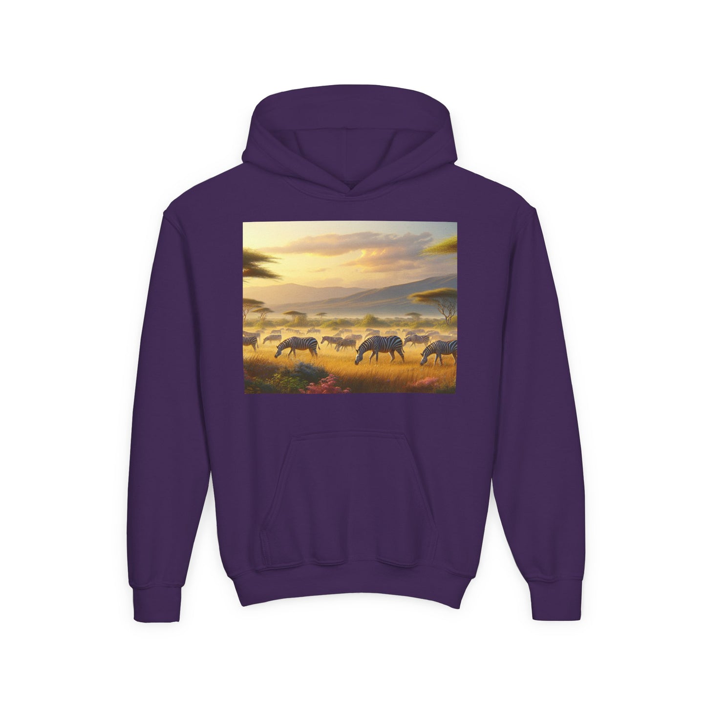 Zebras Youth Hoodie - Heavy Blend Sweatshirt