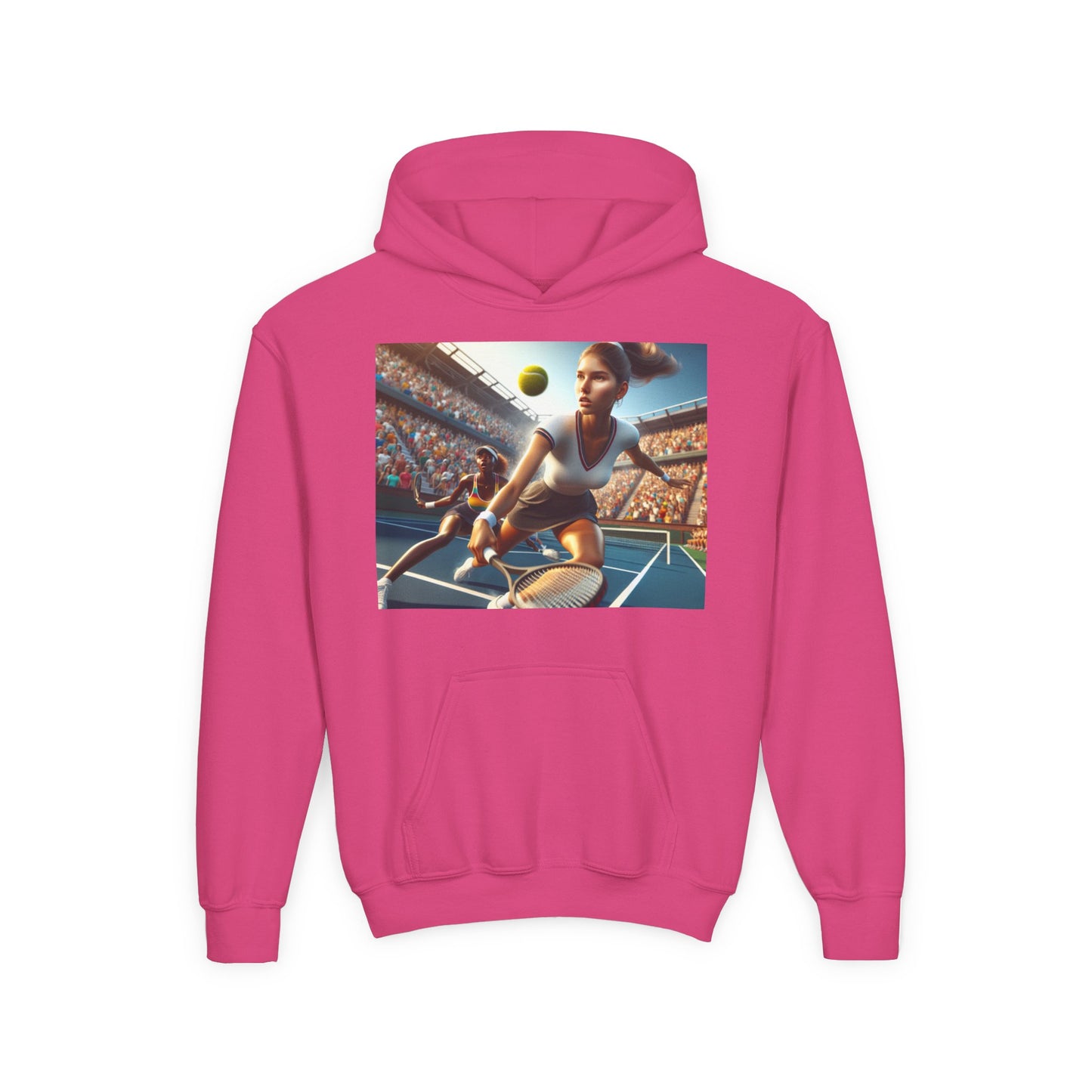 Youth Tennis Champion Hoodie - Sporty Heavy Blend Sweatshirt for Young Athletes