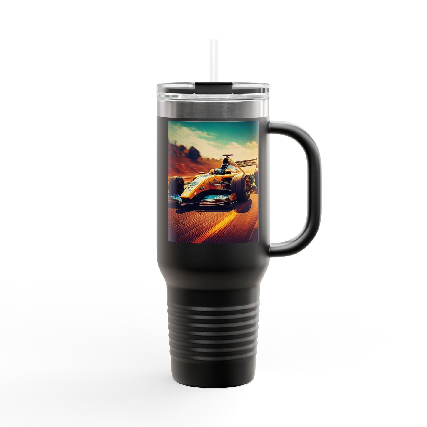 Vintage F1 Insulated Travel Mug, 40oz, Perfect for Fans, Sports Events, Coffee, Tea, Water