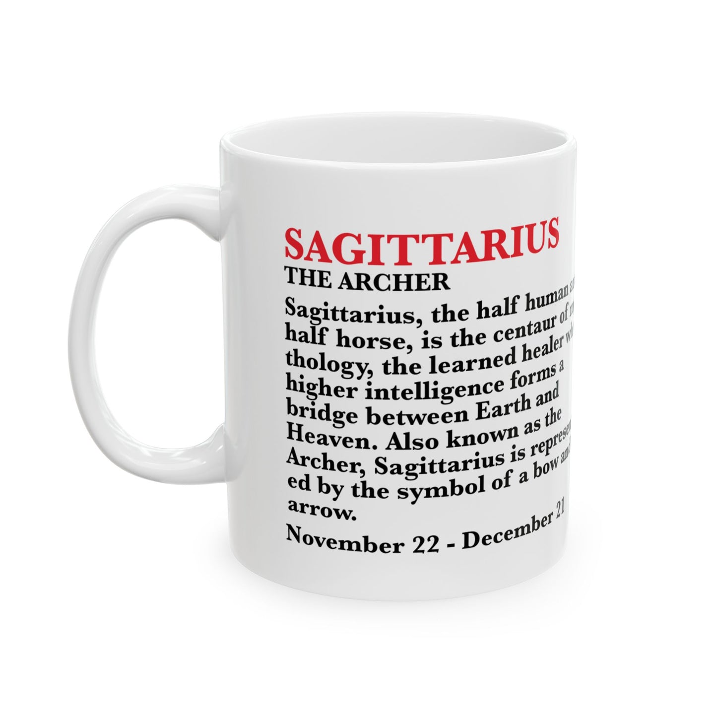 Sagittarius Zodiac Ceramic Mug, Astrology Coffee Cup, Horoscope Drinkware for Sagittarius Lovers, November/December Birthday Gift,