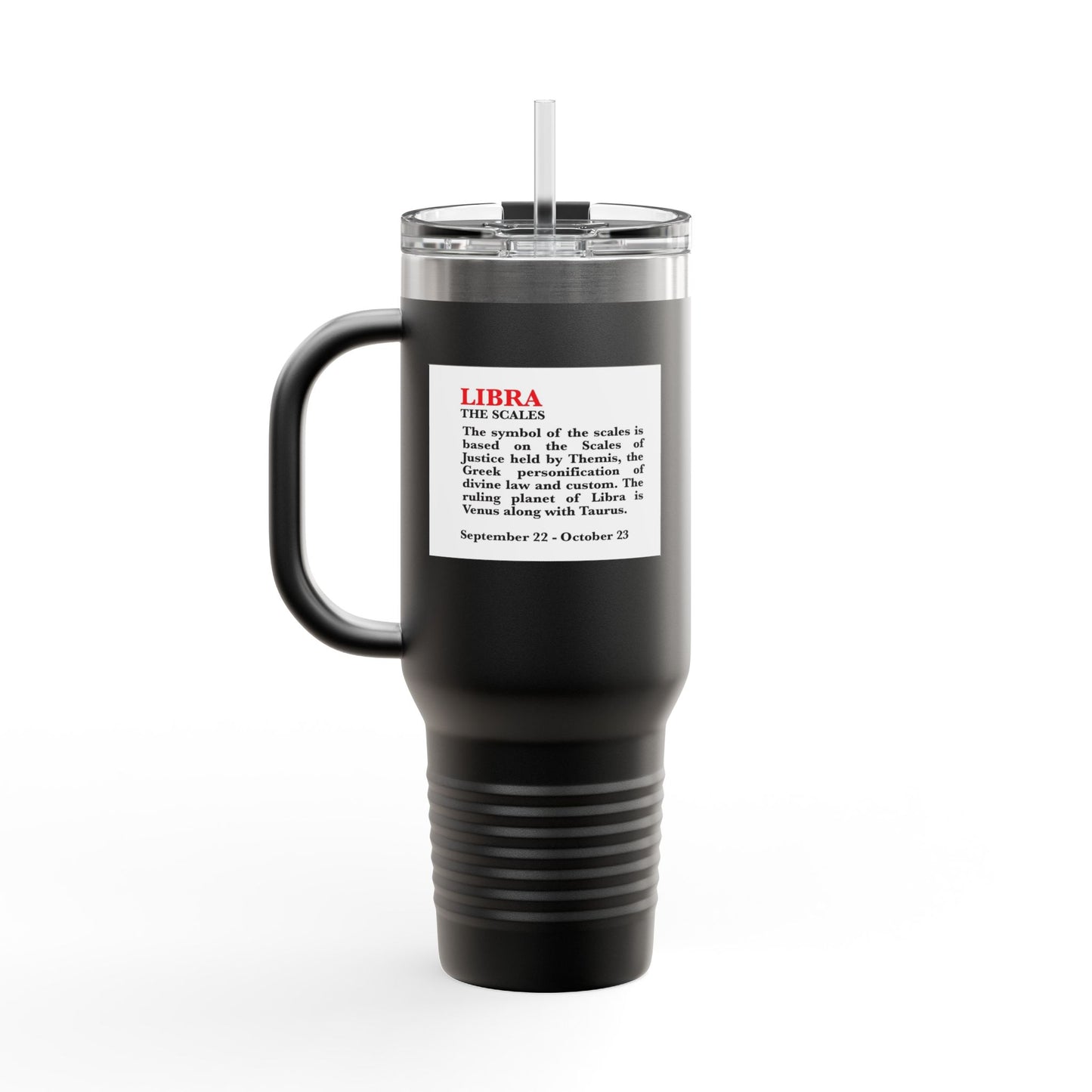 Libra Insulated Travel Mug, 40oz, Perfect for Zodiac Fans, Coffee, Tea, Water
