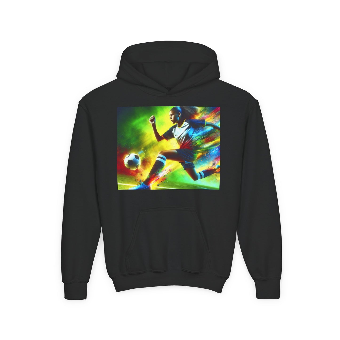 Soccer Youth Hoodie - Sporty Heavy Blend Sweatshirt for Young Athletes