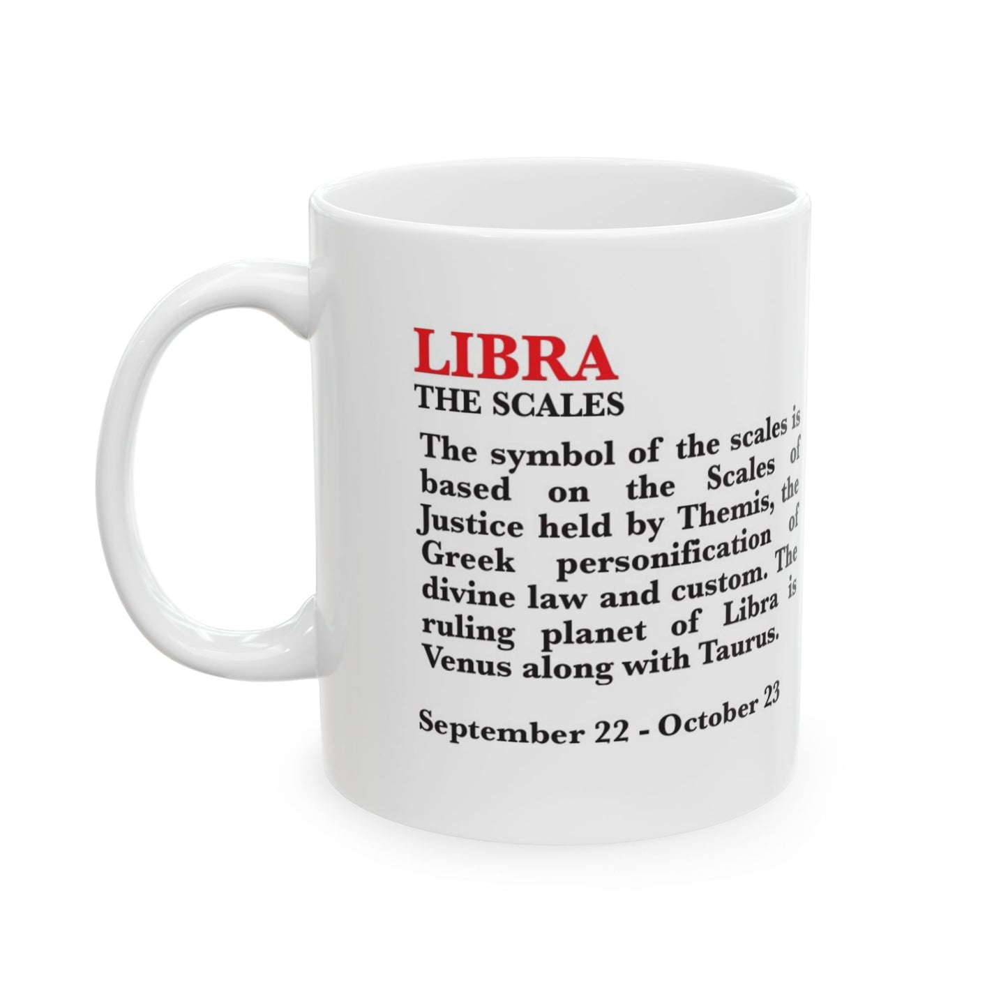 Libra Zodiac Ceramic Mug, Astrology Coffee Cup, Horoscope Drinkware for Libra Lovers, September/October Birthday Gift, Star Sign Mug