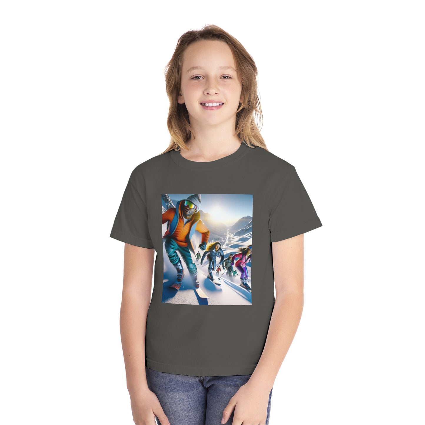 Skiing Youth Midweight Tee