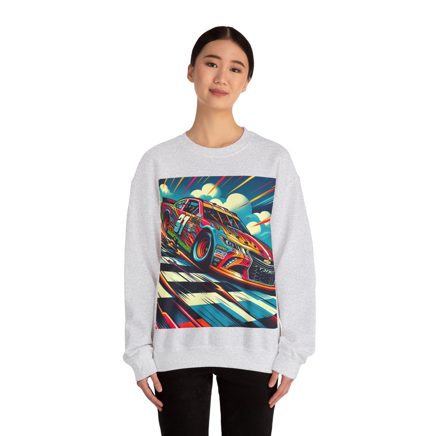 Race Car Crewneck Sweatshirt | Racing Apparel, Unisex Sweatshirt, Nascar Gift, Motorsports Clothing, Car Enthusiasts Sweatshirt