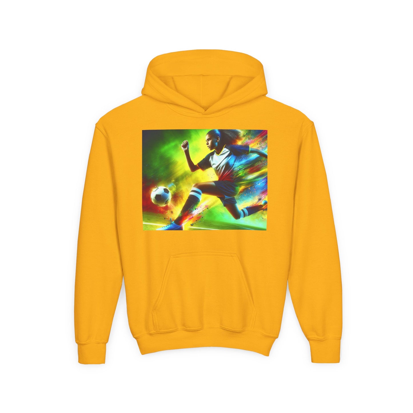 Soccer Youth Hoodie - Sporty Heavy Blend Sweatshirt for Young Athletes
