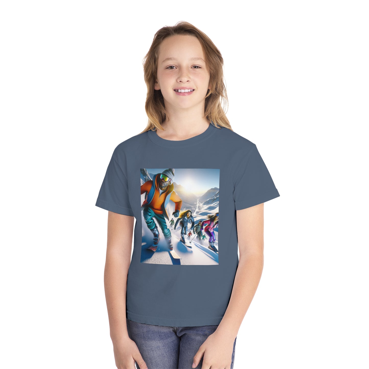 Skiing Youth Midweight Tee