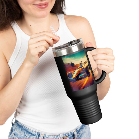 Vintage F1 Insulated Travel Mug, 40oz, Perfect for Fans, Sports Events, Coffee, Tea, Water