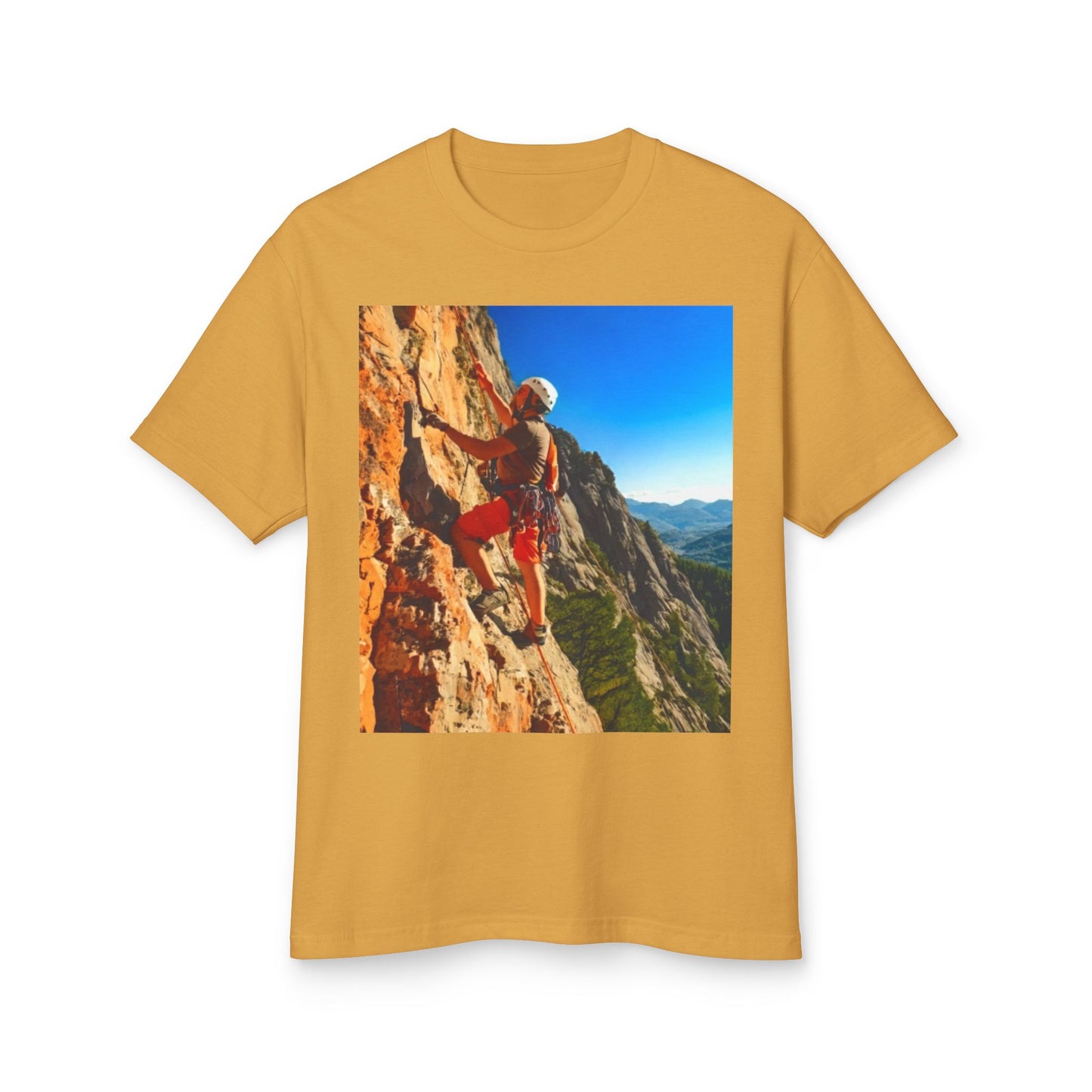 Rock Climbing Heavyweight Tee - Unisex Garment-Dyed Shirt