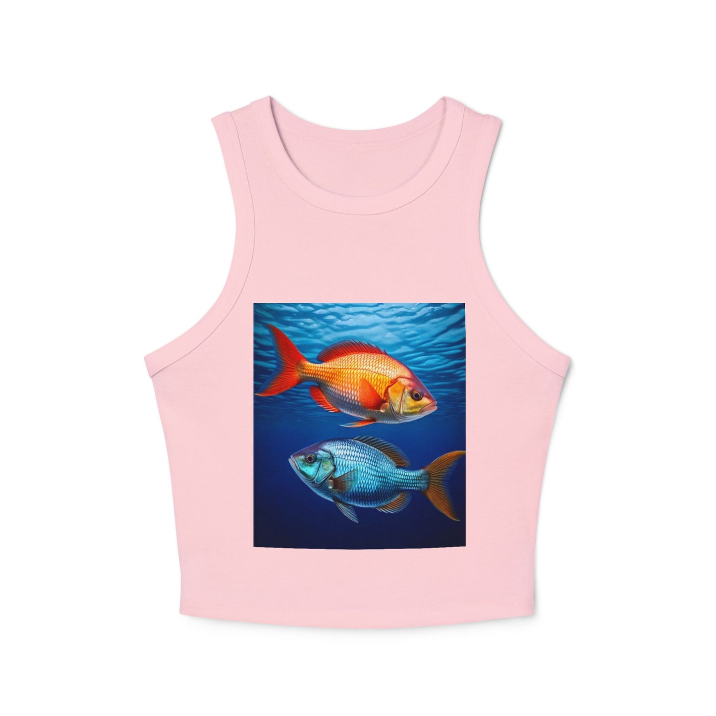 Pisces Women's Micro Rib Racer Tank Top - Summer Beach Style