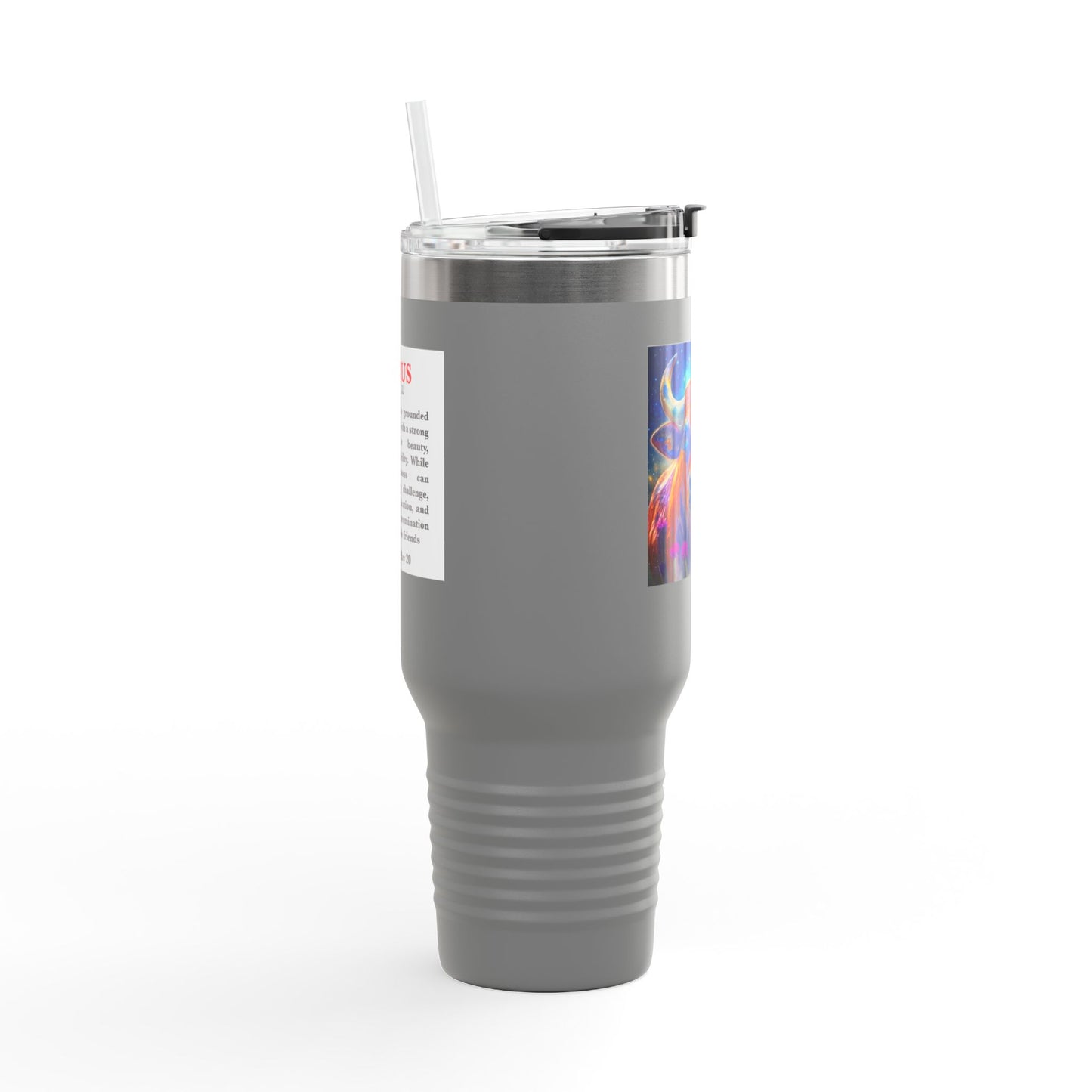 Taurus Insulated Travel Mug, 40oz, Perfect for Zodiac Fans, Coffee, Tea, Water
