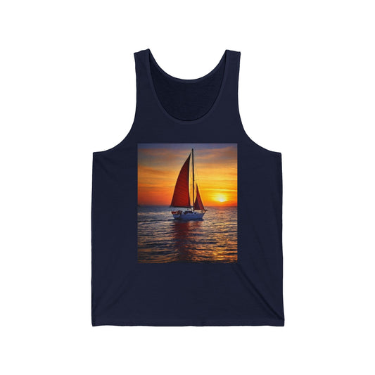 Sailing Unisex Jersey Tank Top - Perfect for Festivals & Casual Wear