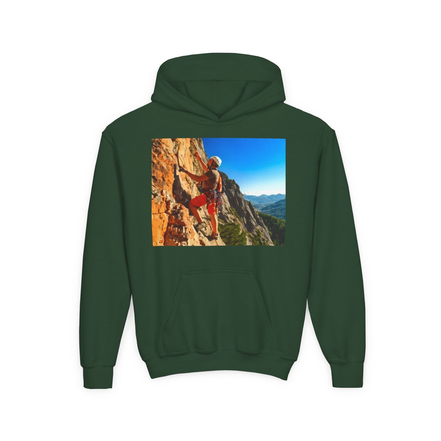 Rock Climbing Youth Hoodie - Heavy Blend Sweatshirt