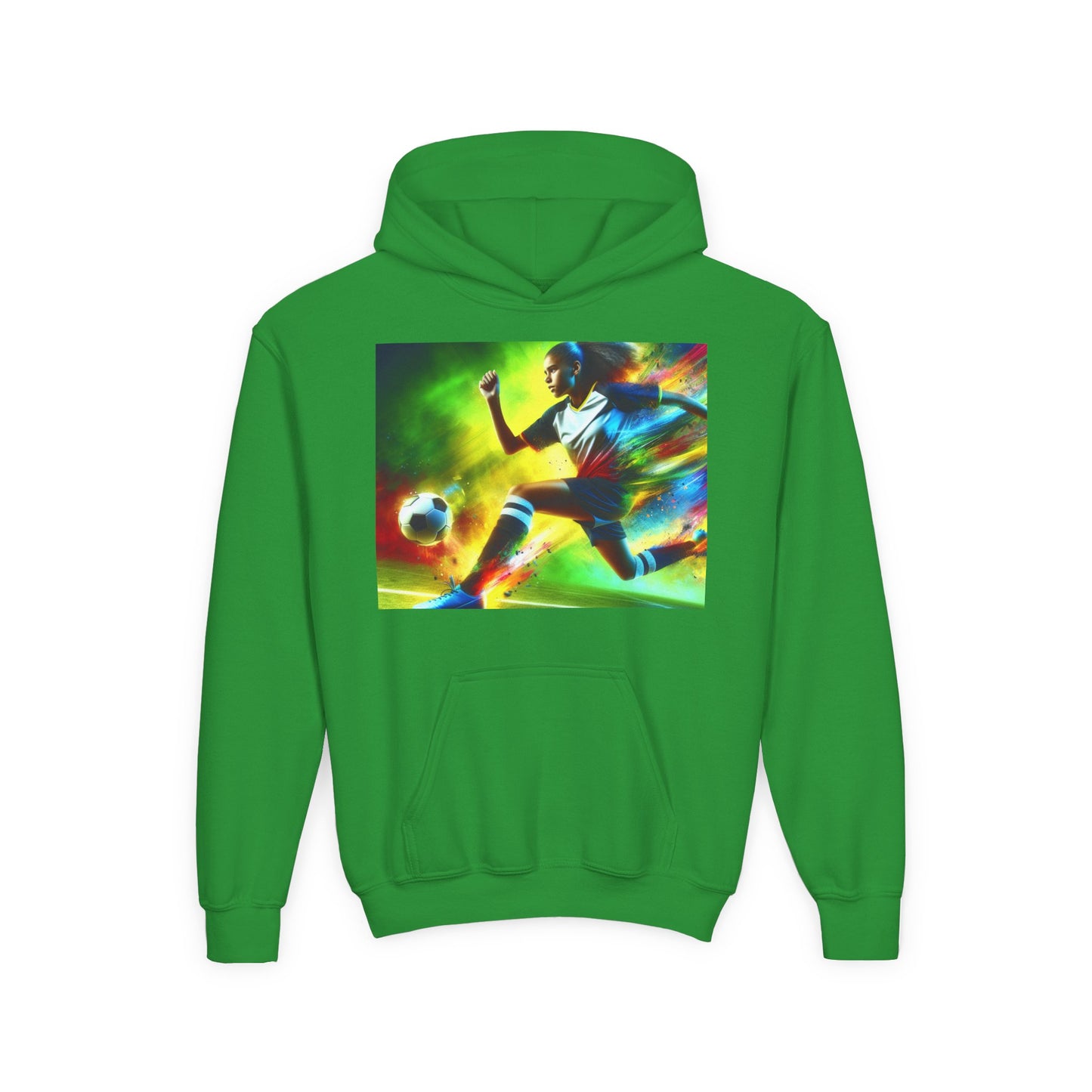 Soccer Youth Hoodie - Sporty Heavy Blend Sweatshirt for Young Athletes