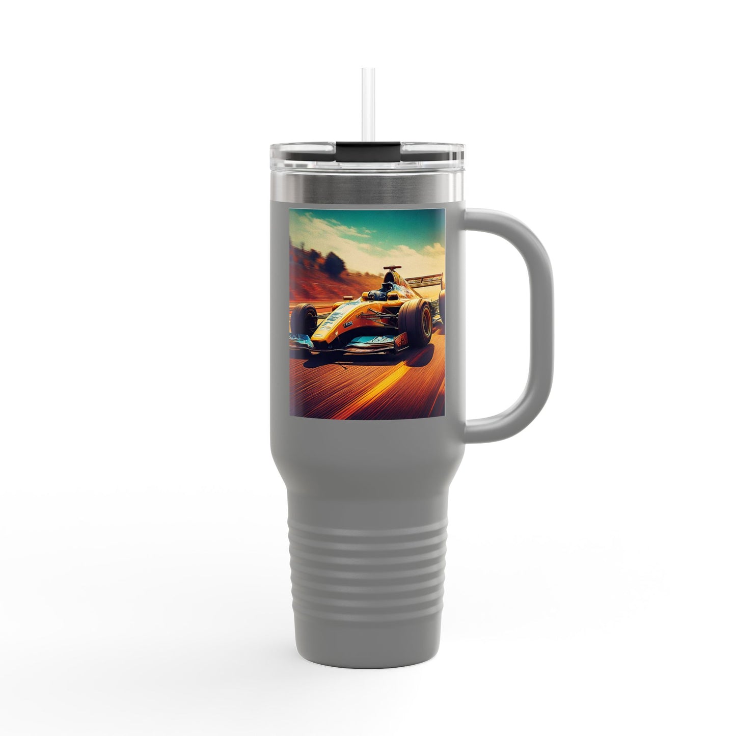 Vintage F1 Insulated Travel Mug, 40oz, Perfect for Fans, Sports Events, Coffee, Tea, Water
