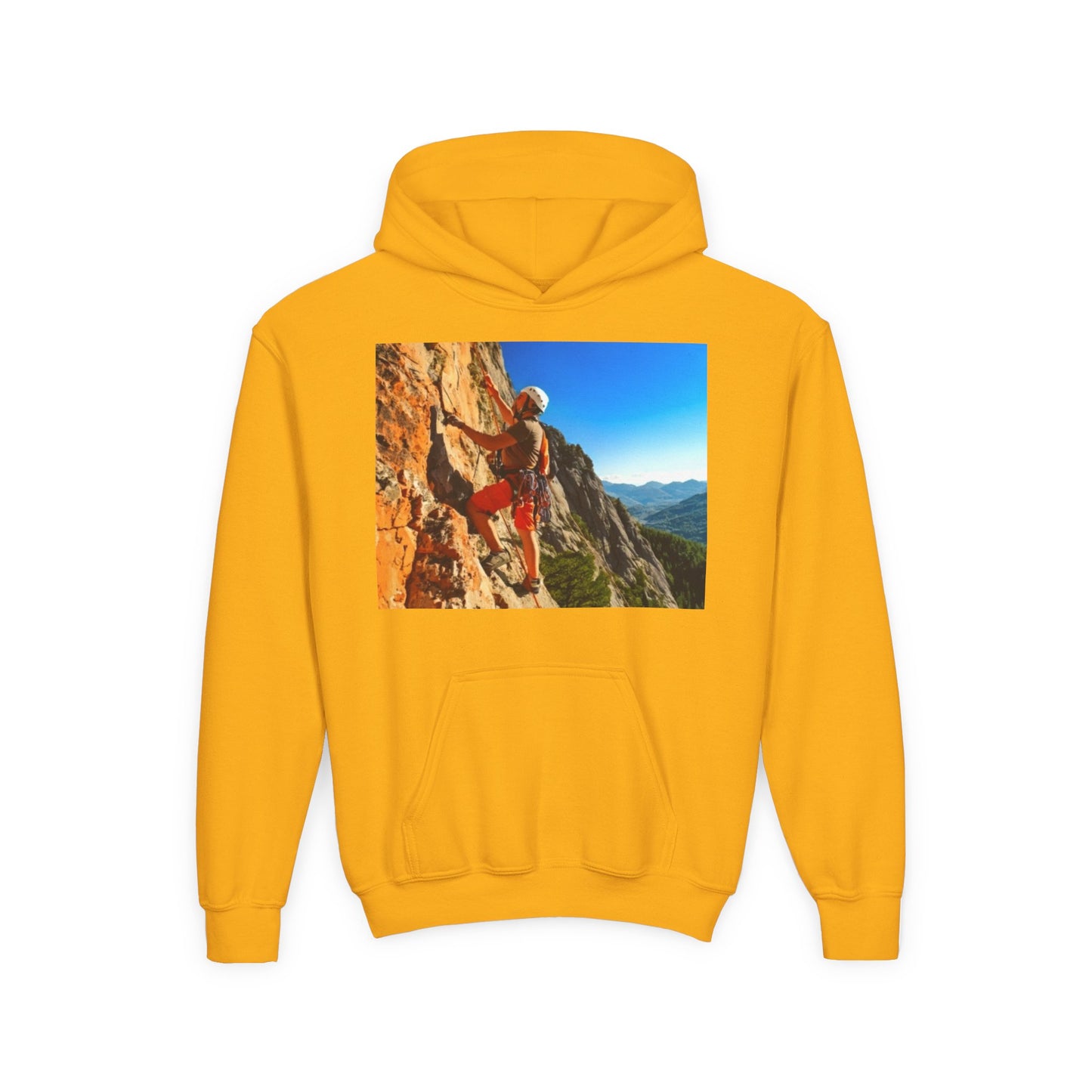 Rock Climbing Youth Hoodie - Heavy Blend Sweatshirt