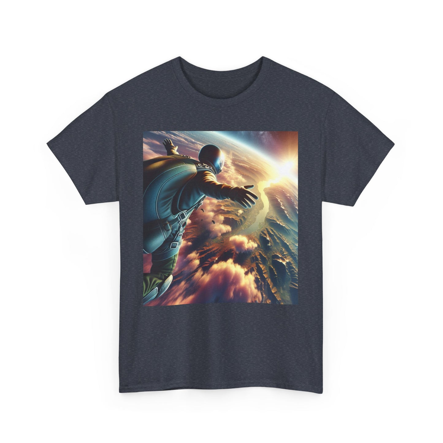 Cosmic Adventure Unisex Heavy Cotton Tee - Space Graphic Shirt
