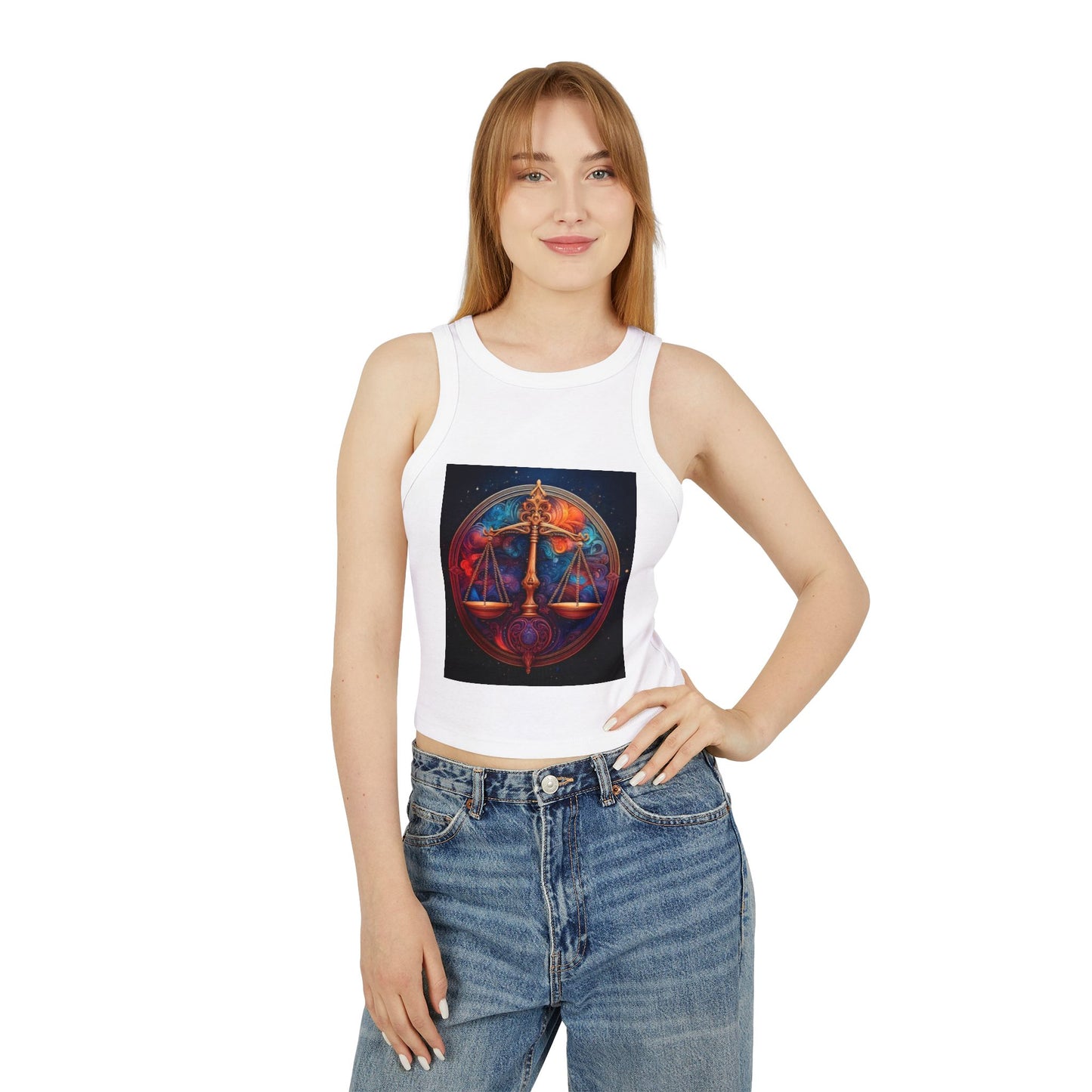 Libra Women's Micro Rib Racer Tank Top