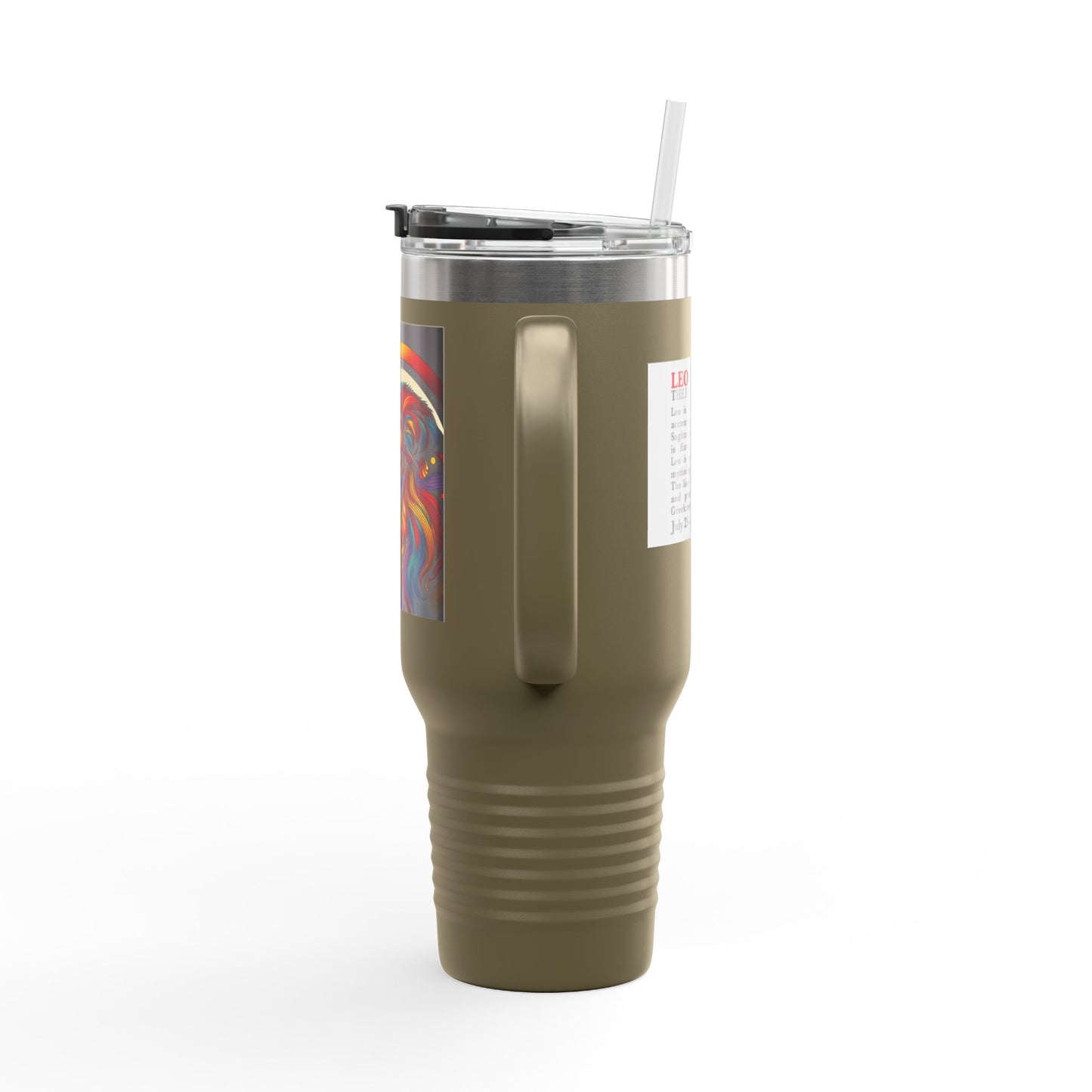 Leo Insulated Travel Mug, 40oz, Perfect for Zodiac Fans, Coffee, Tea, Water