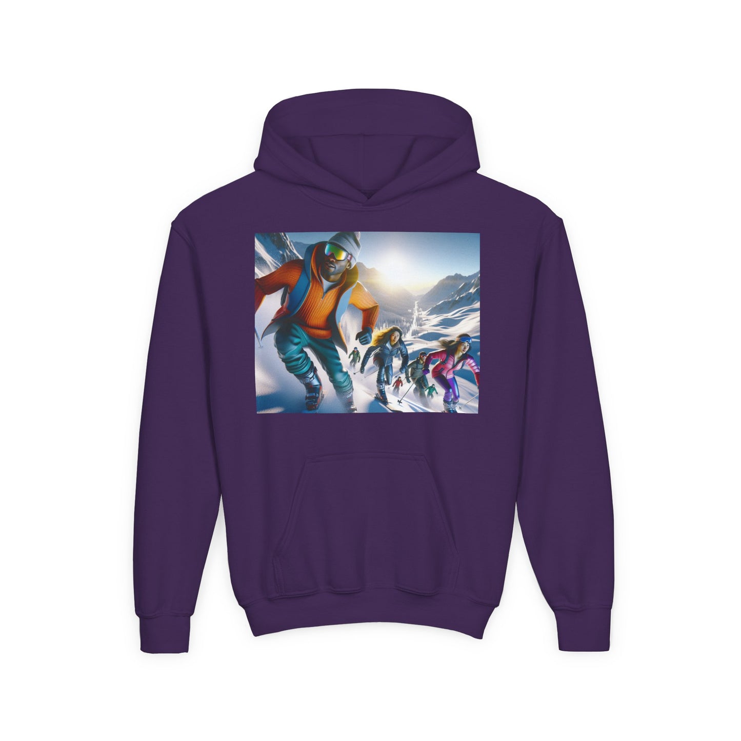 Skiing Youth Hoodie - Heavy Blend Sweatshirt