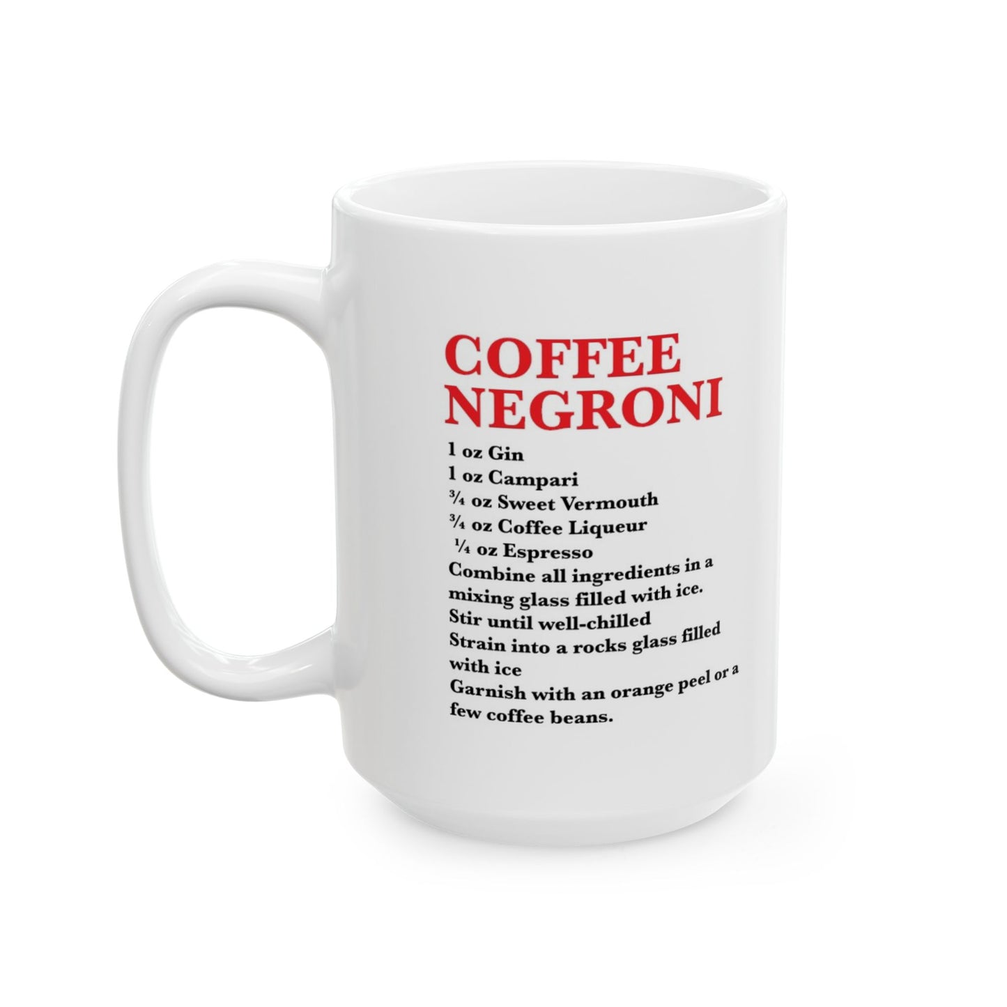 Coffee Negroni Ceramic Recipe Mug