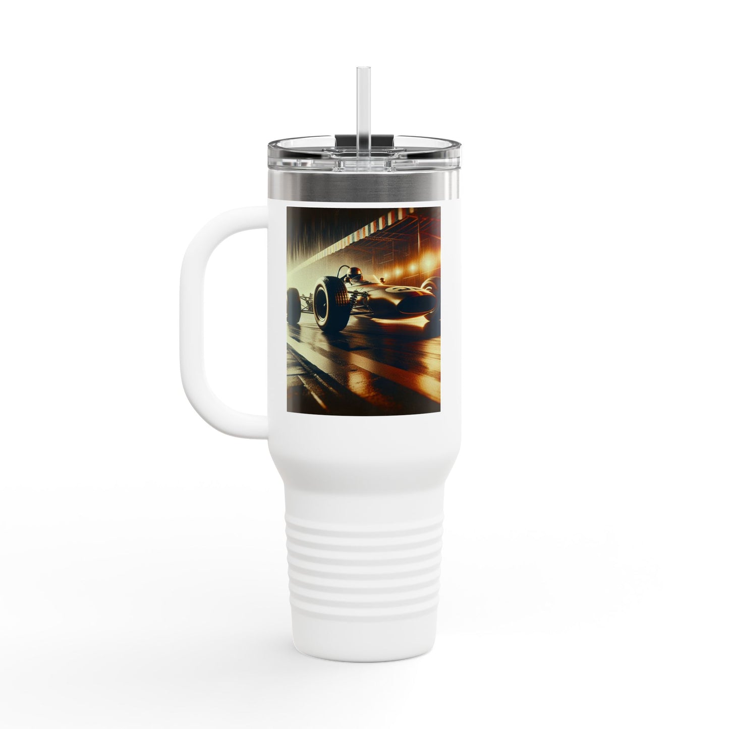 Vintage F1 Insulated Travel Mug, 40oz, Perfect for Fans, Sports Events, Coffee, Tea, Water