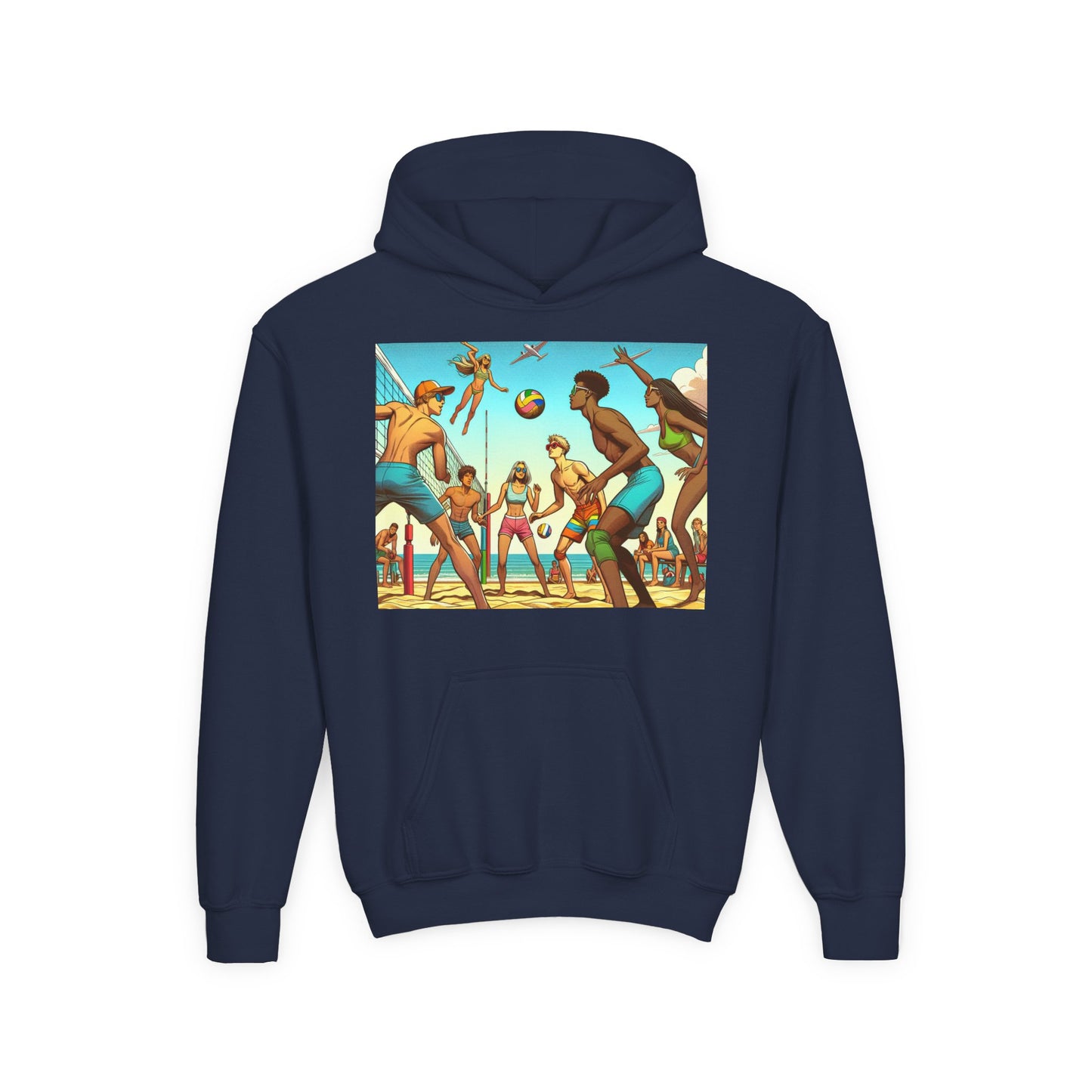 Volleyball Youth Hoodie - Sporty Heavy Blend Sweatshirt for Young Athletes