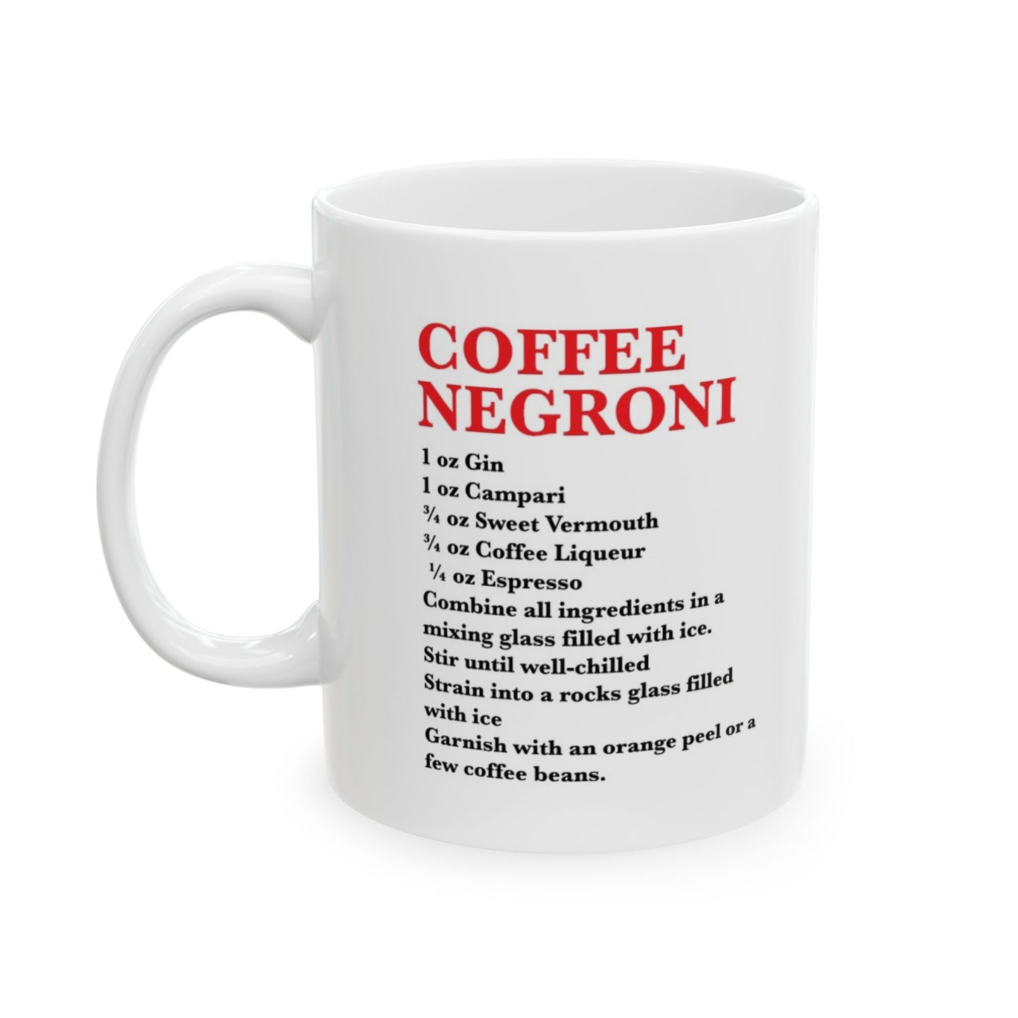 Coffee Negroni Ceramic Recipe Mug