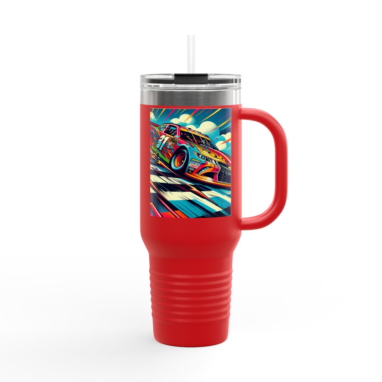 Vintage F1 Insulated Travel Mug, 40oz, Perfect for Fans, Sports Events, Coffee, Tea, Water