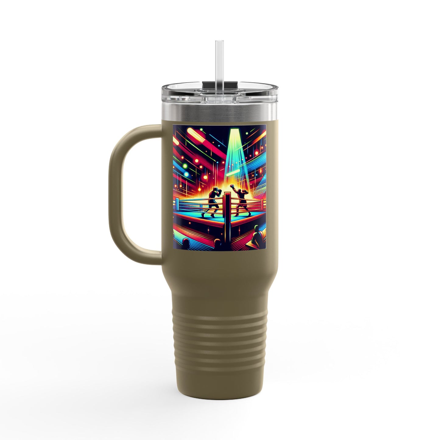 Vintage Boxing Insulated Travel Mug, 40oz, Perfect for Fans, Game Day, Sports Events, Coffee, Tea, Water