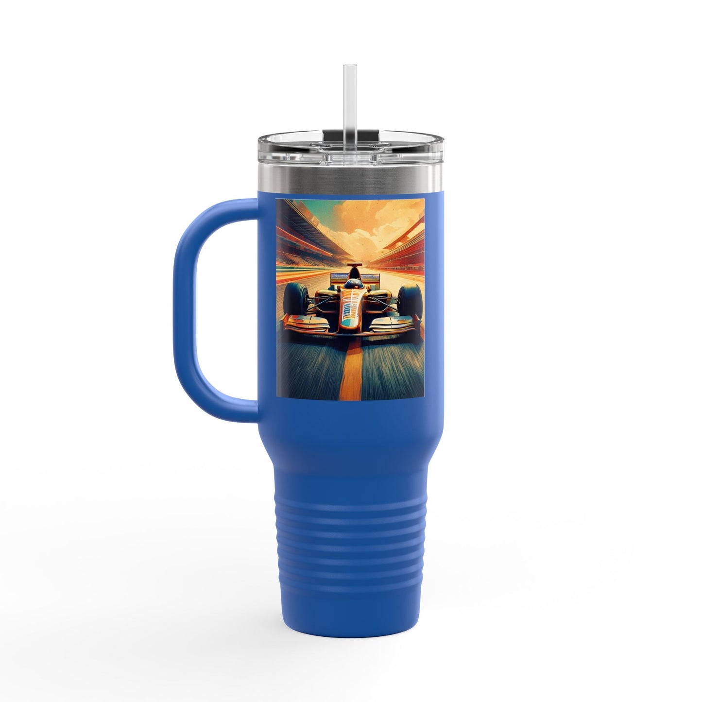 Vintage F1 Insulated Travel Mug, 40oz, Perfect for Fans, Sports Events, Coffee, Tea, Water