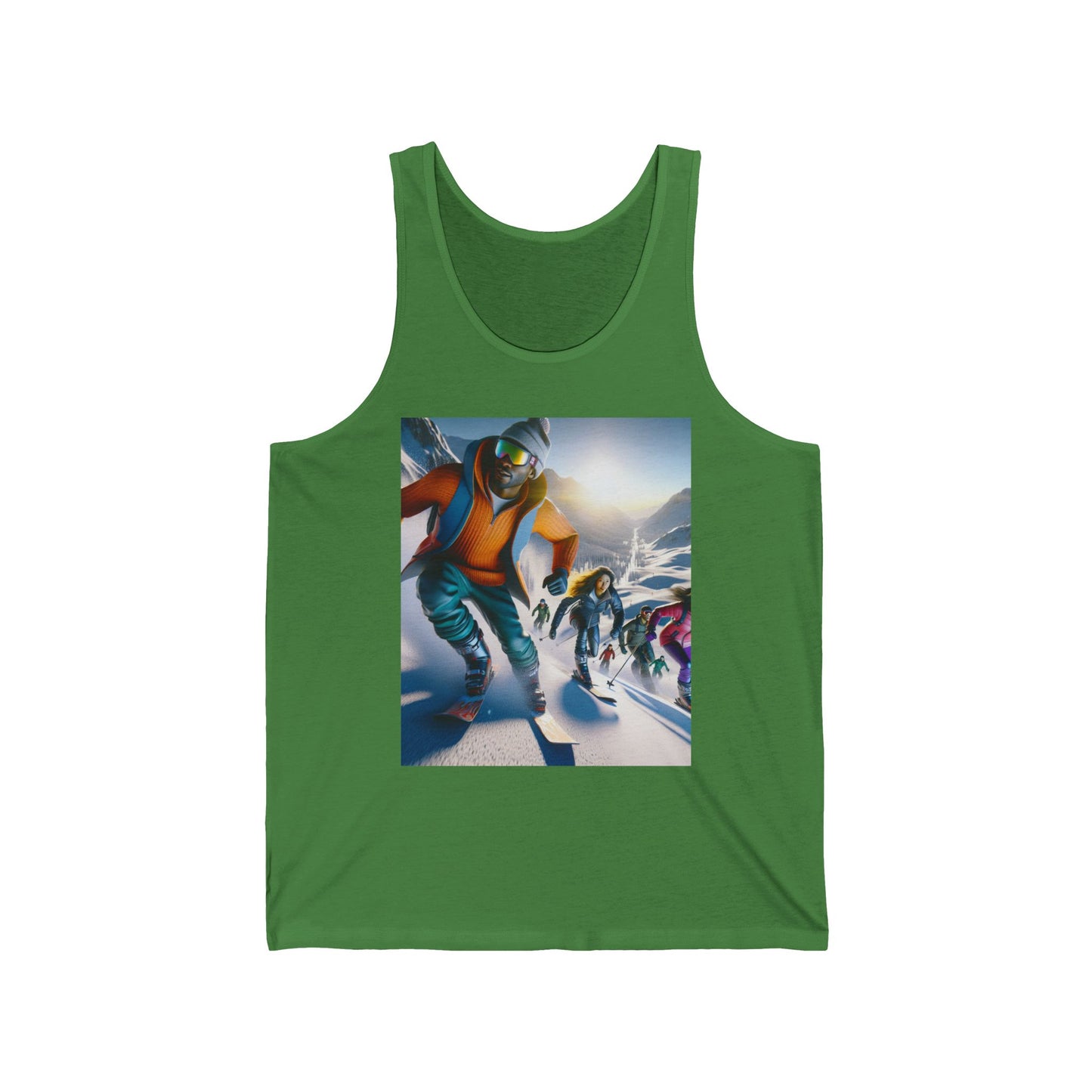 Skiing Unisex Jersey Tank Top - Perfect for Festivals & Casual Wear