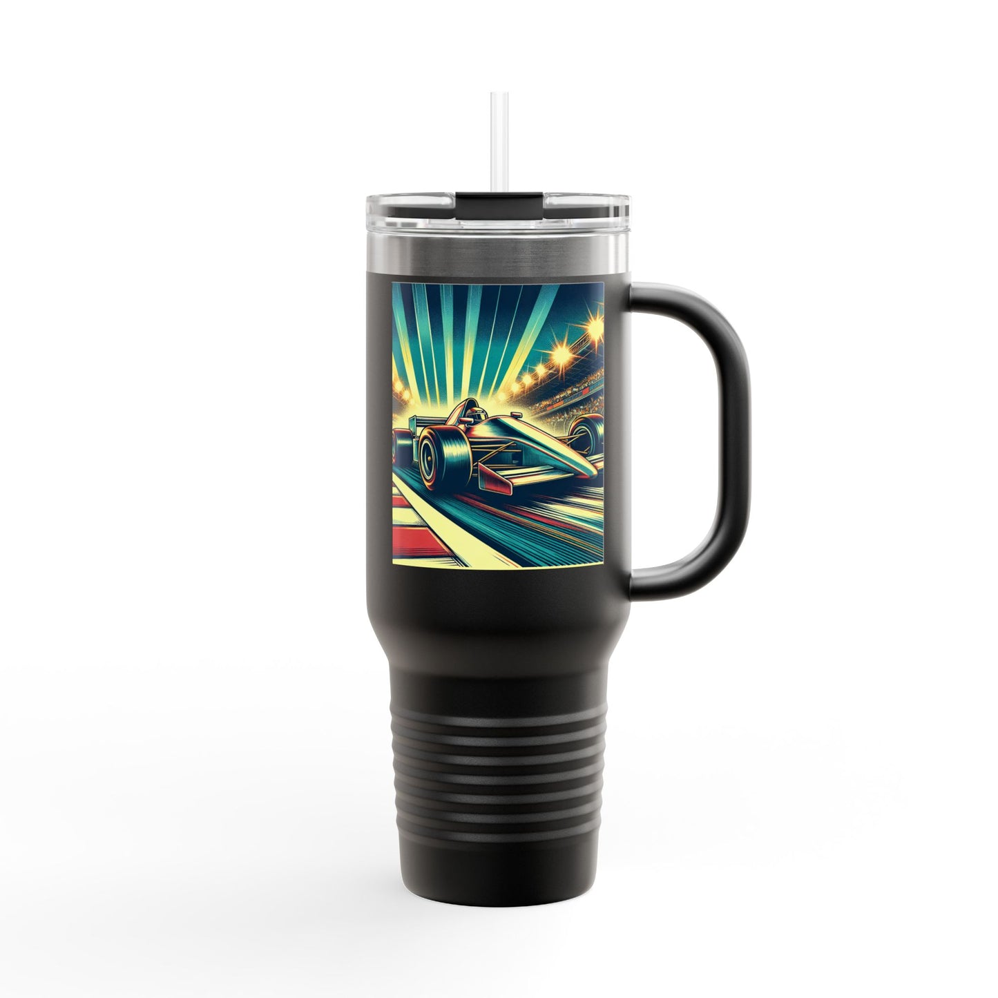 Vintage F1 Insulated Travel Mug, 40oz, Perfect for Fans, Sports Events, Coffee, Tea, Water
