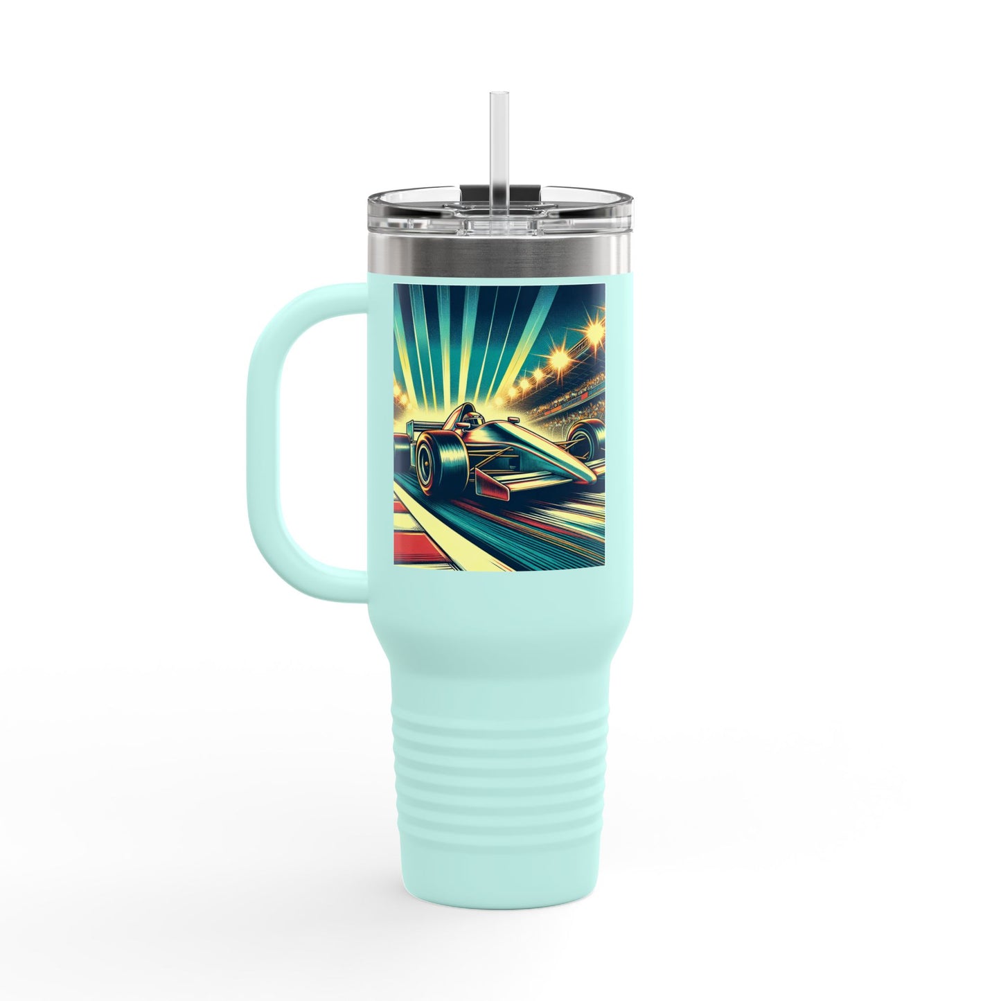 Vintage F1 Insulated Travel Mug, 40oz, Perfect for Fans, Sports Events, Coffee, Tea, Water