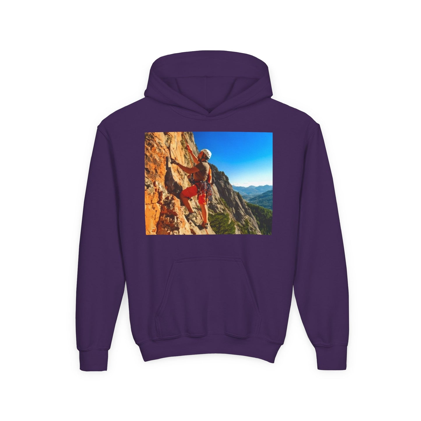 Rock Climbing Youth Hoodie - Heavy Blend Sweatshirt