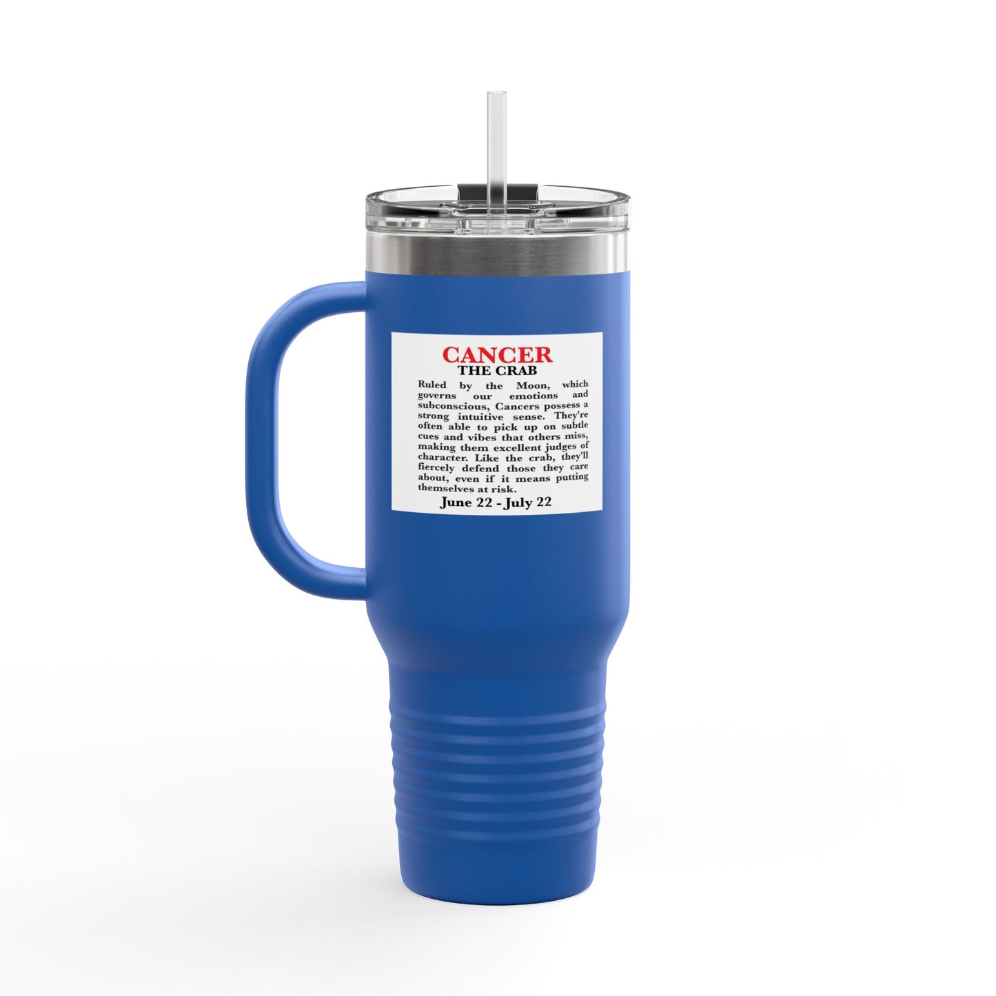 Cancer Insulated Travel Mug, 40oz, Perfect for Zodiac Fans, Coffee, Tea, Water