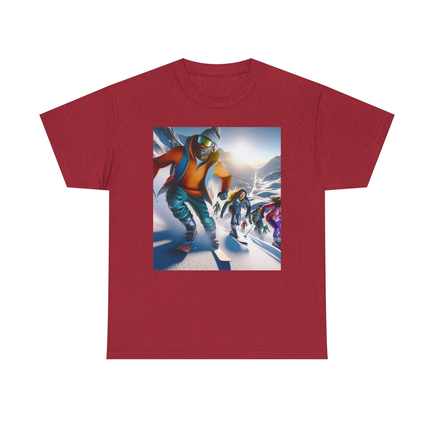 Skiing Women's Heavy Cotton Tee