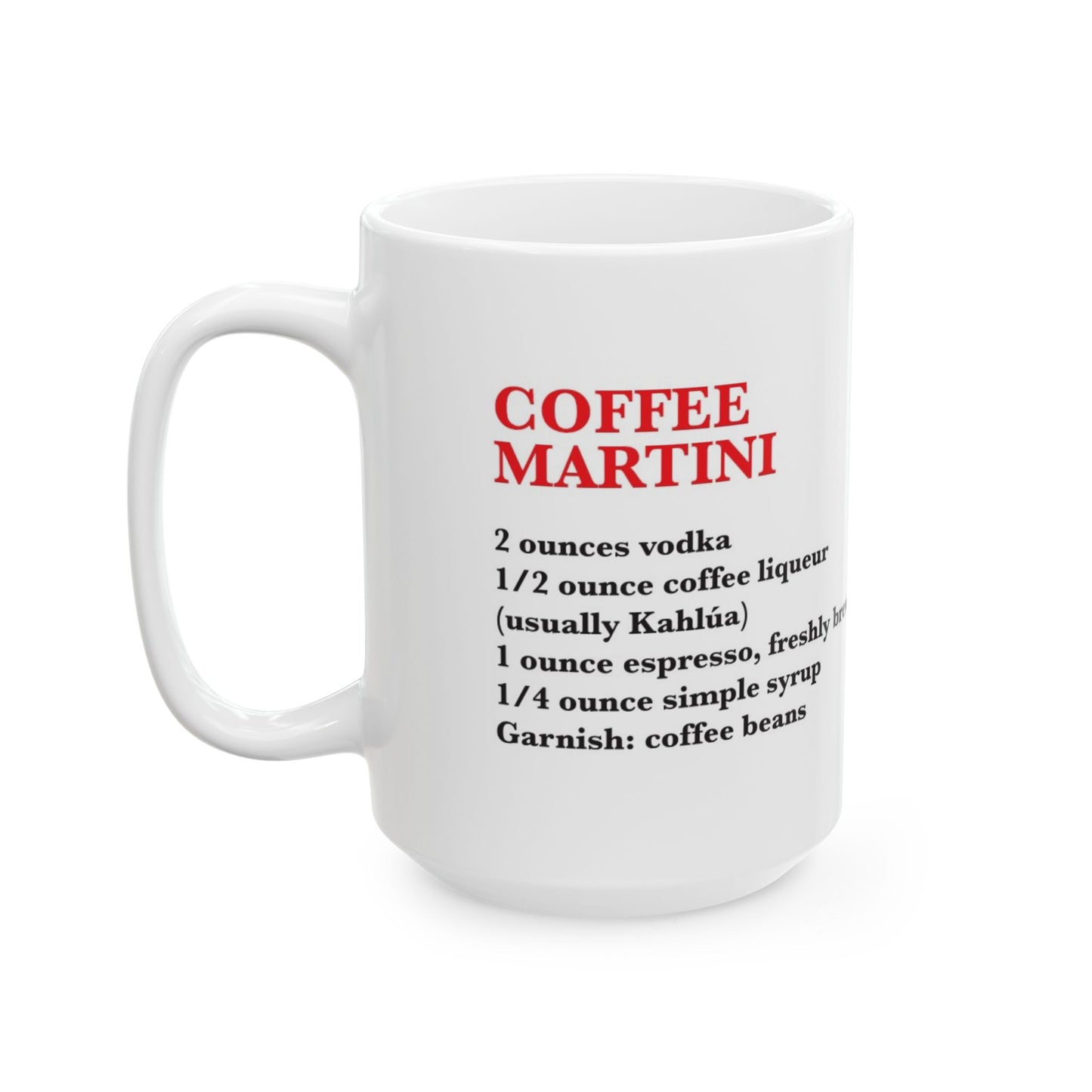 Coffee Martini Ceramic Recipe Mug