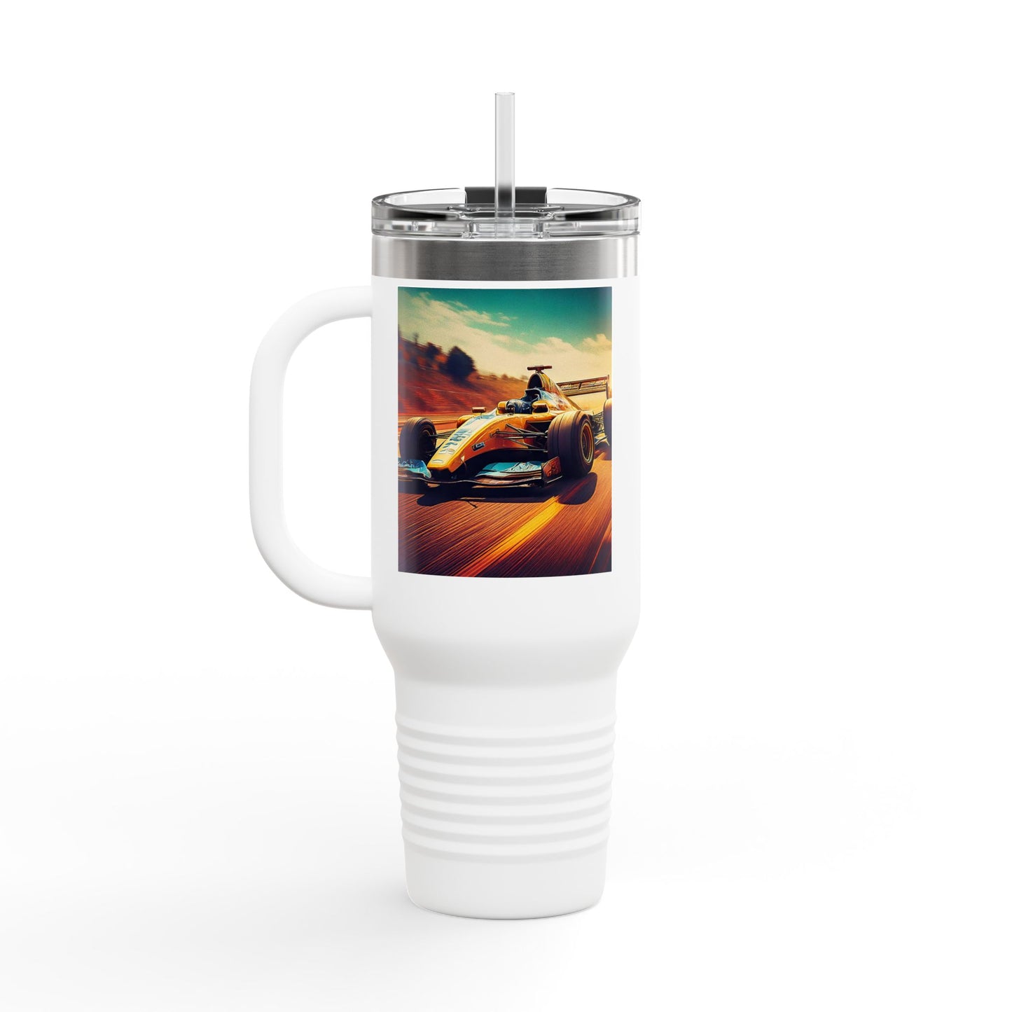Vintage F1 Insulated Travel Mug, 40oz, Perfect for Fans, Sports Events, Coffee, Tea, Water